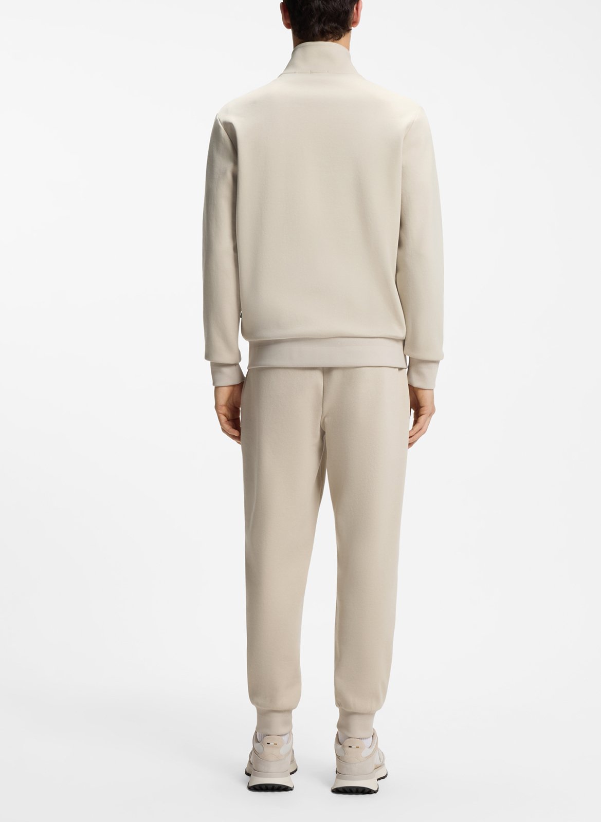 Sweat droit en coton mélangé BOSS Beige