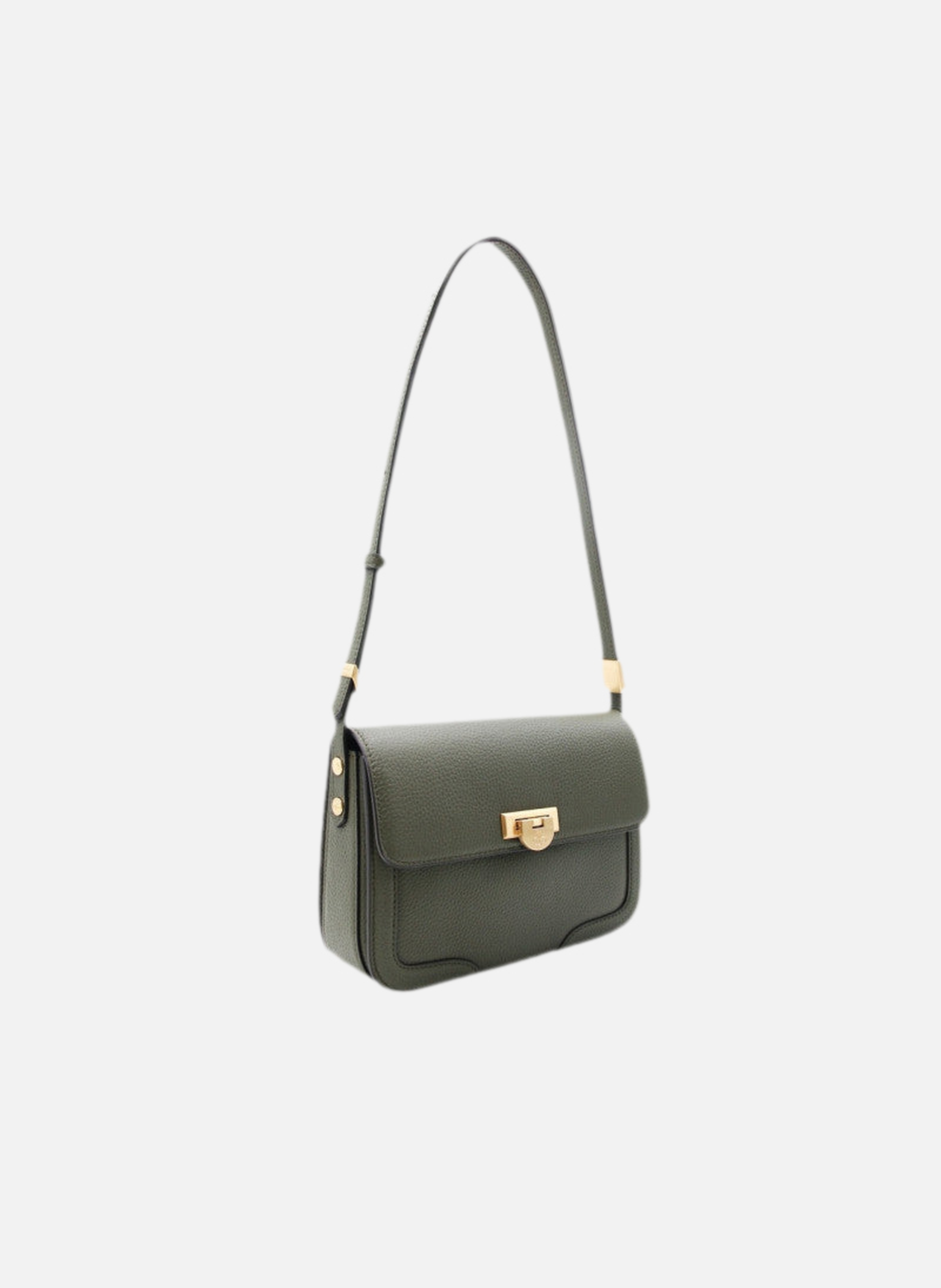Auteuil | sac porté travers gm en cuir de vachette POURCHET Kaki
