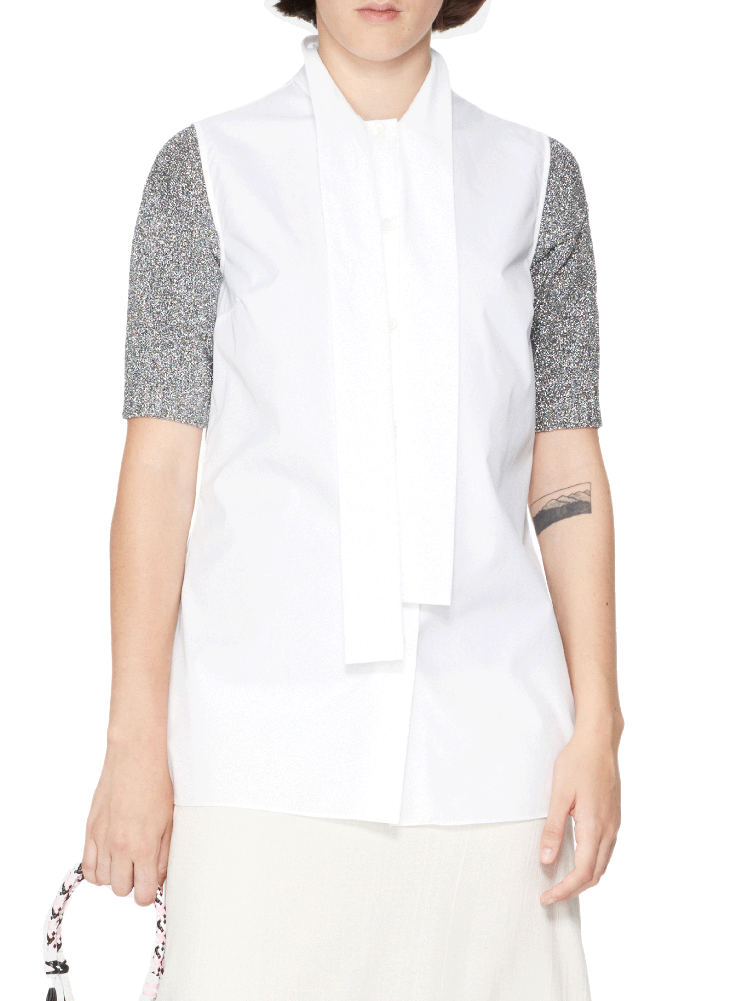 Mouwloze katoenen top PRADA Wit