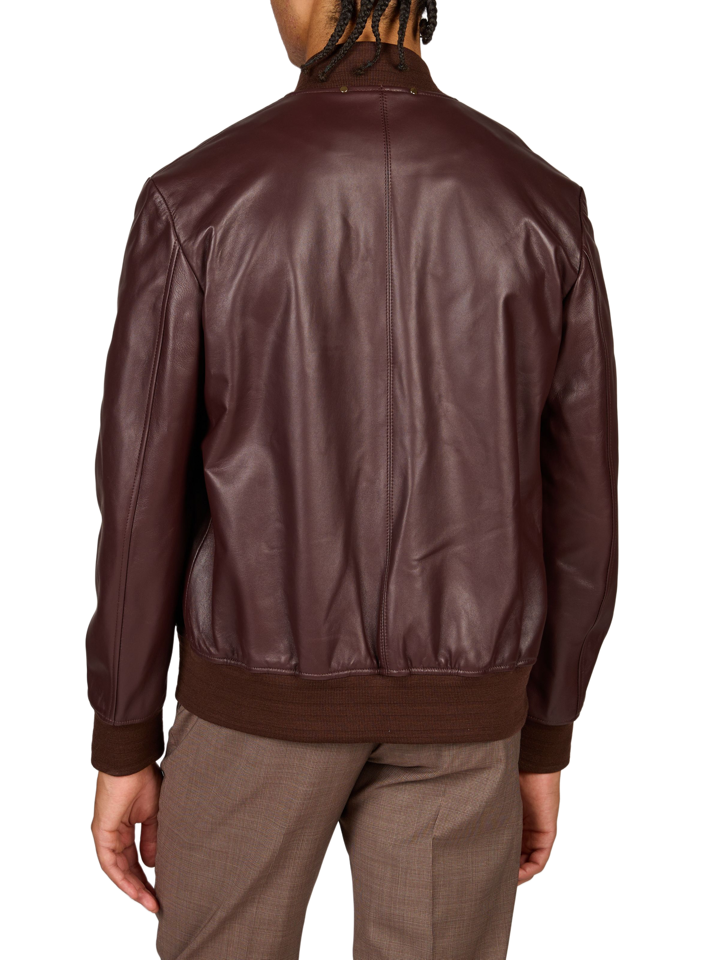 Blouson droit en cuir PAUL SMITH Rouge