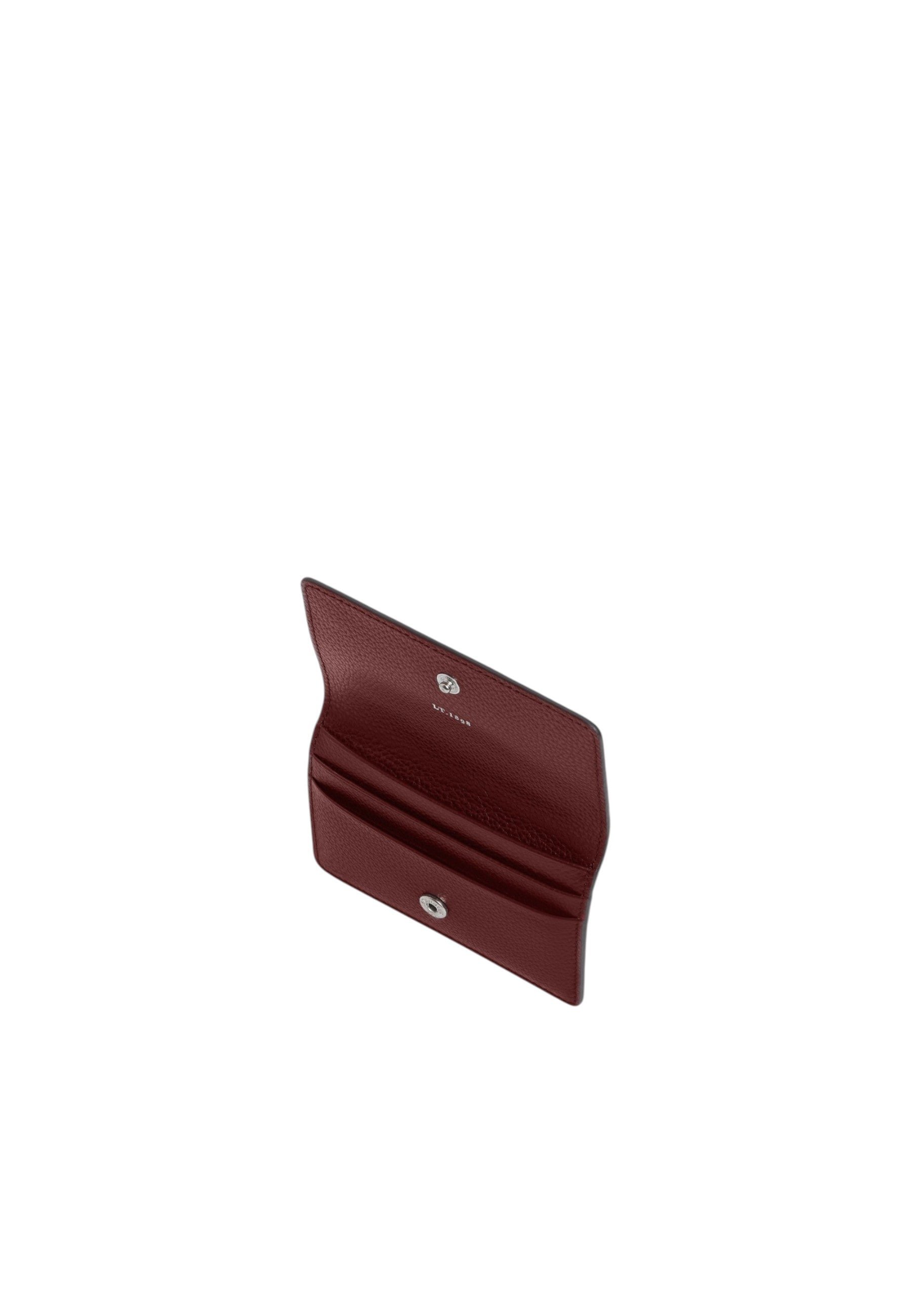 Petit porte cartes à rabat louison en cuir grainé LE TANNEUR Rouge