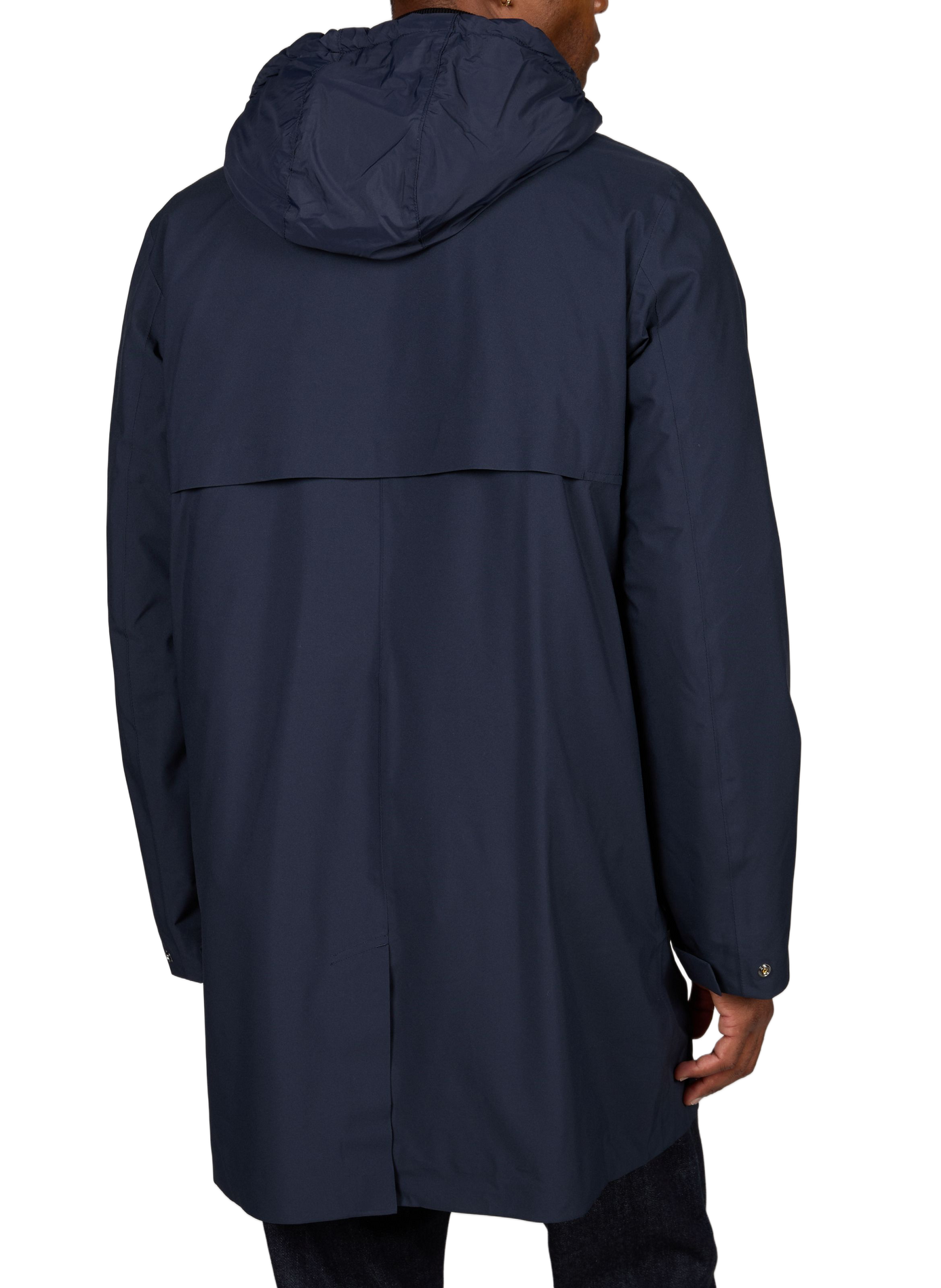 Straight parka with logo hood K-WAY Blue