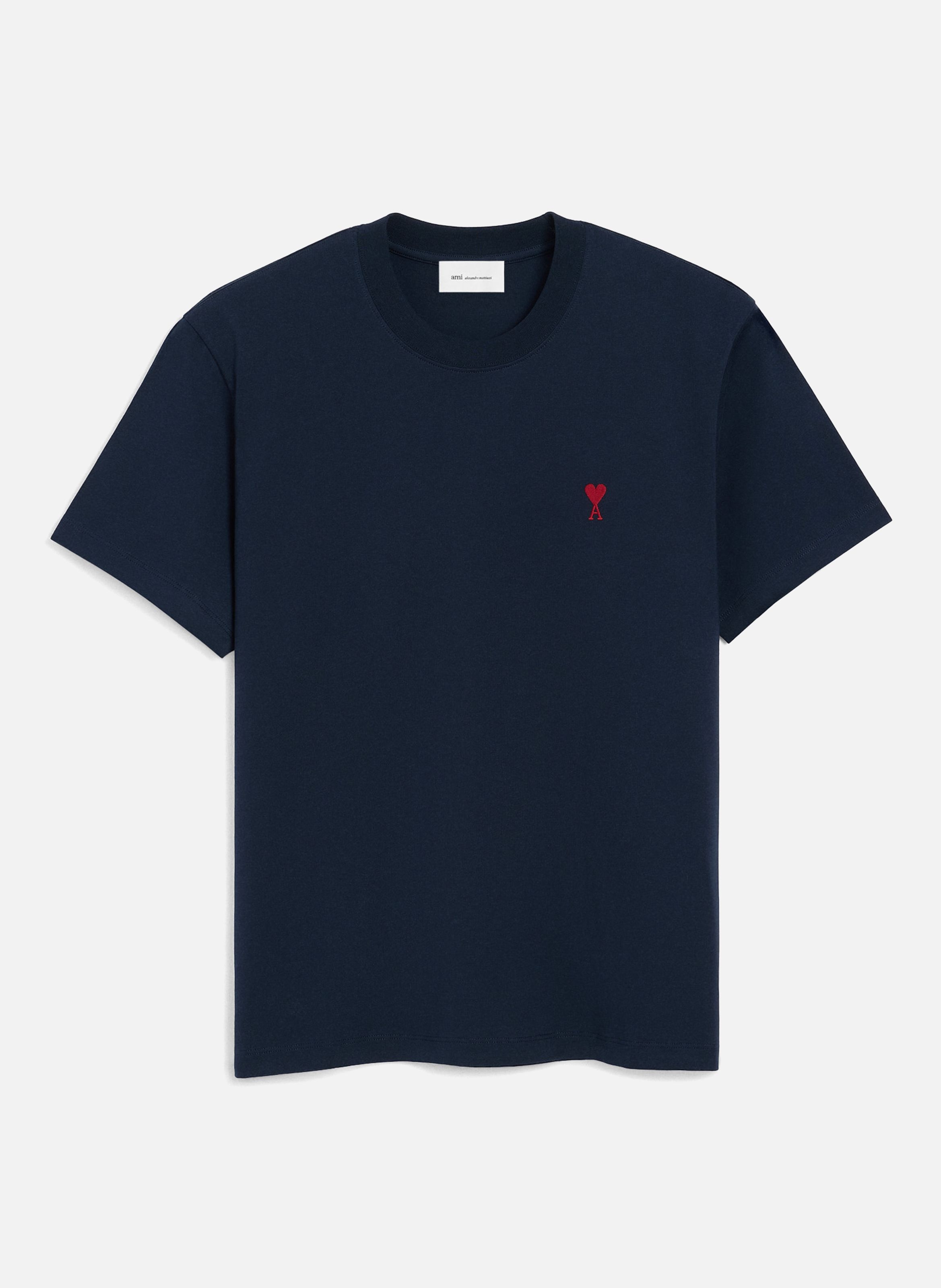 T-shirt ami de coeur rouge unisexe  Bleu nuit