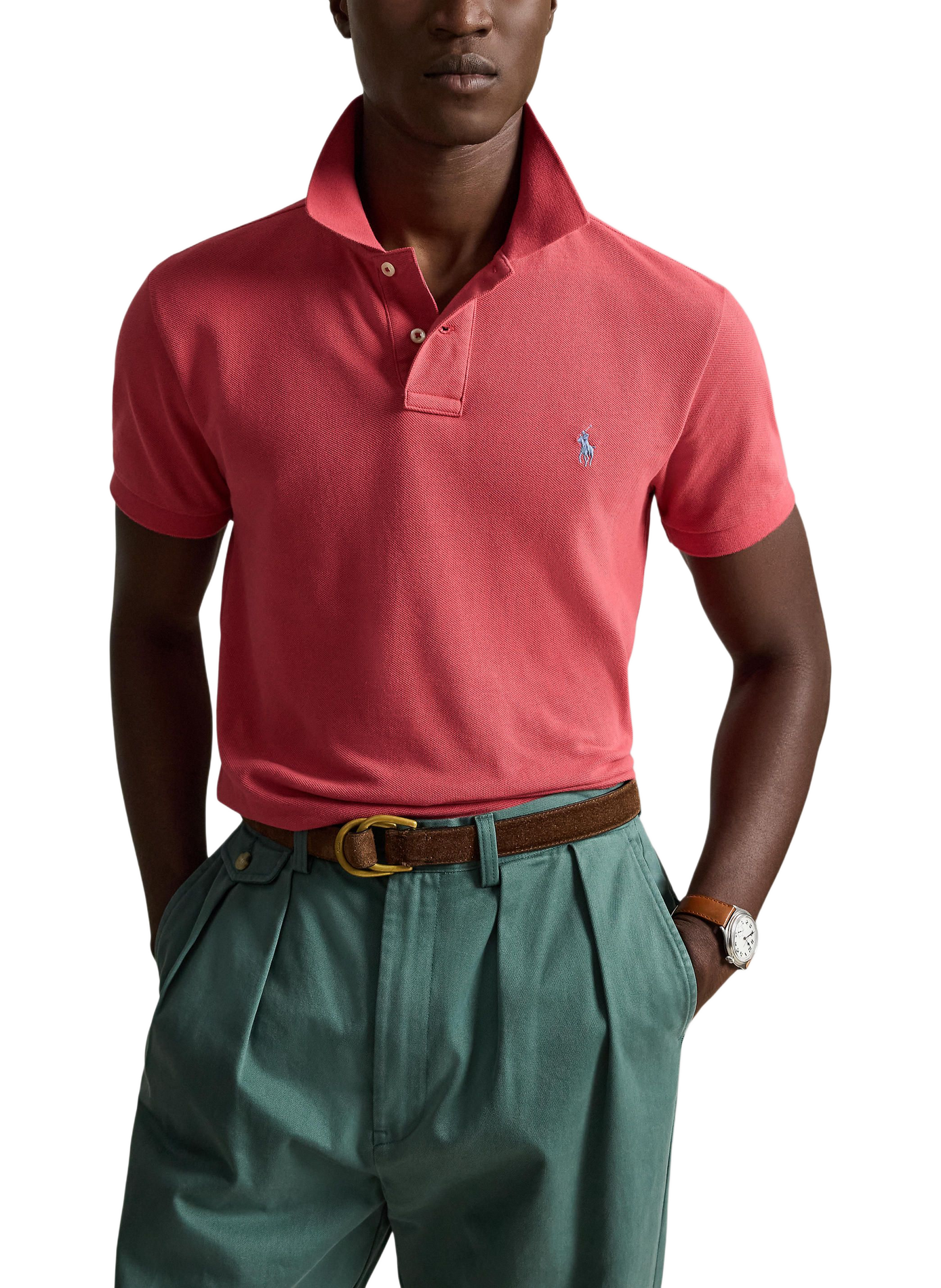 Polo droit en piqué de coton | Rouge POLO RALPH LAUREN Homme