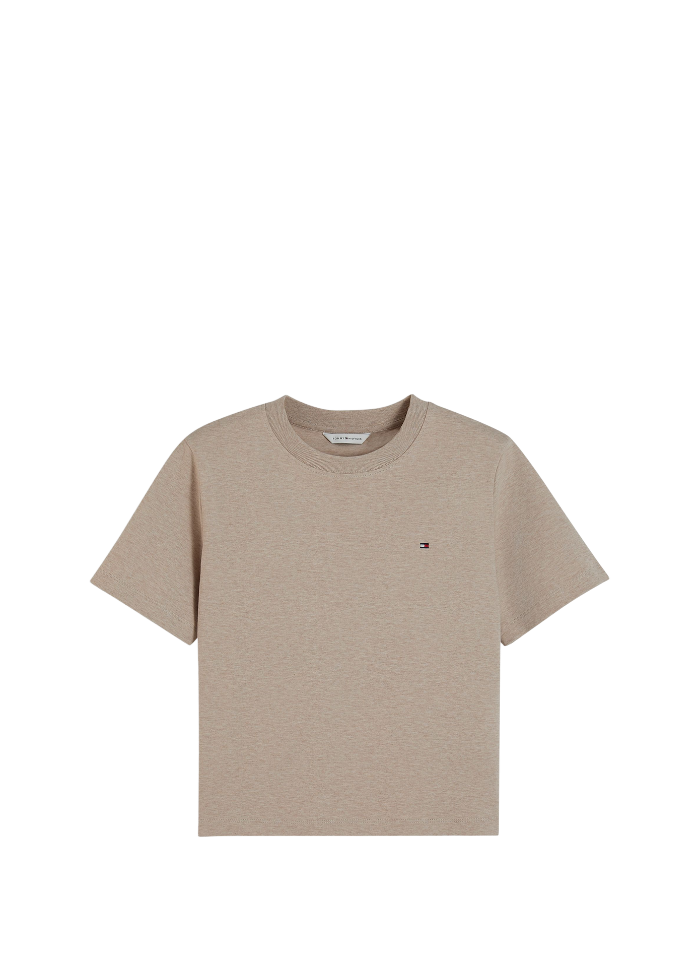 T-shirt uni en coton TOMMY HILFIGER Beige