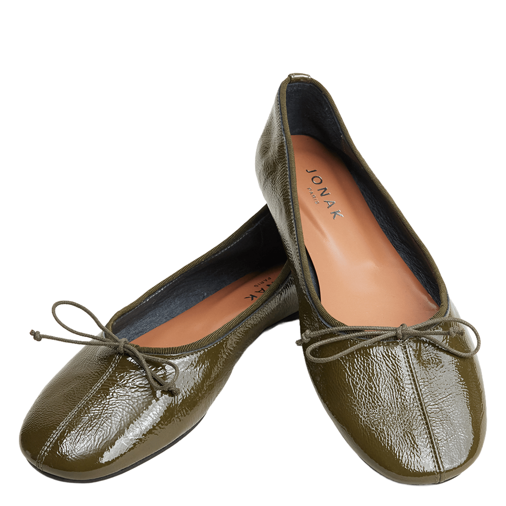 Ballerines en cuir dallette JONAK Kaki