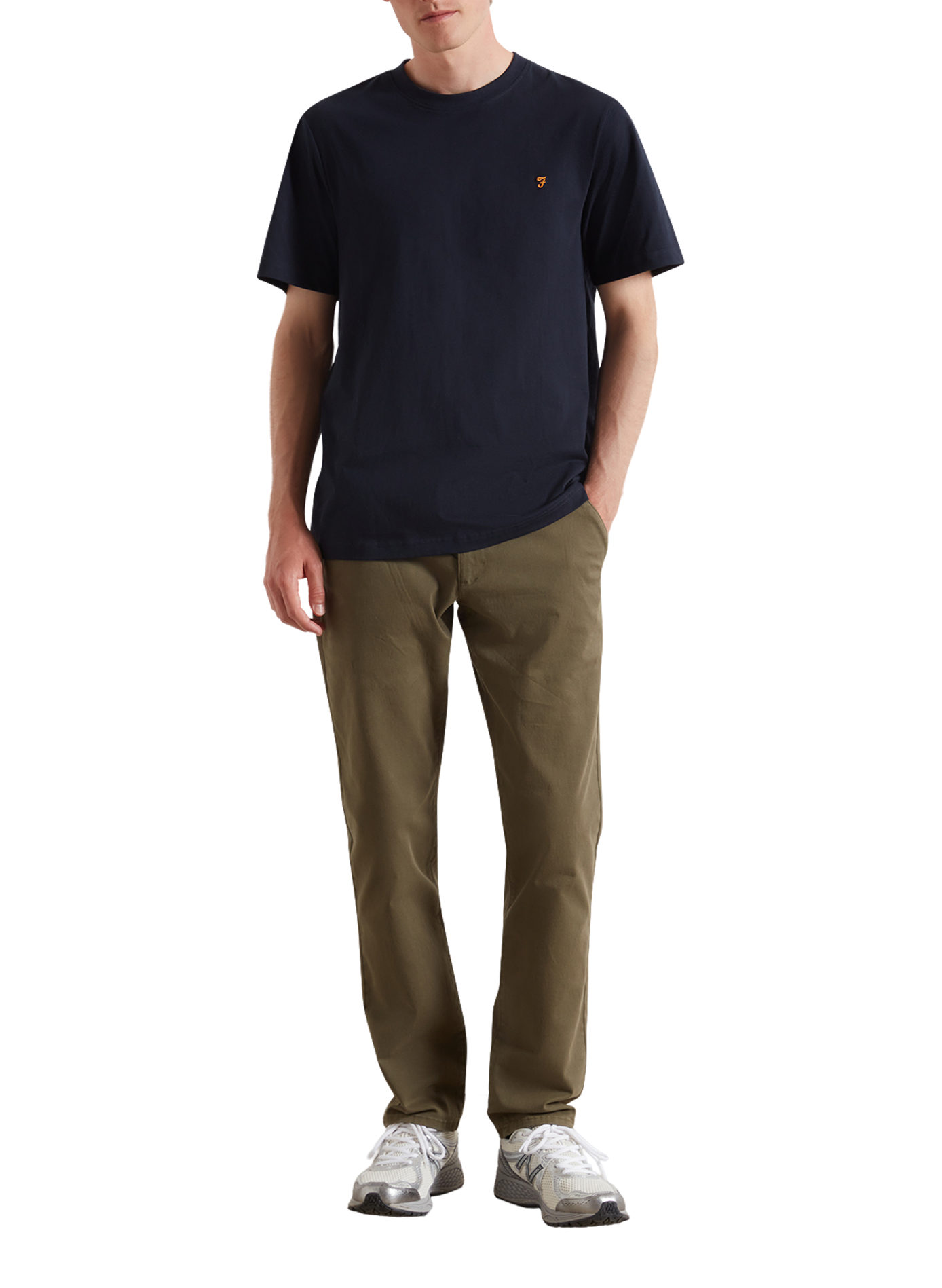 T-shirt droit à logo en coton  FARAH Blue