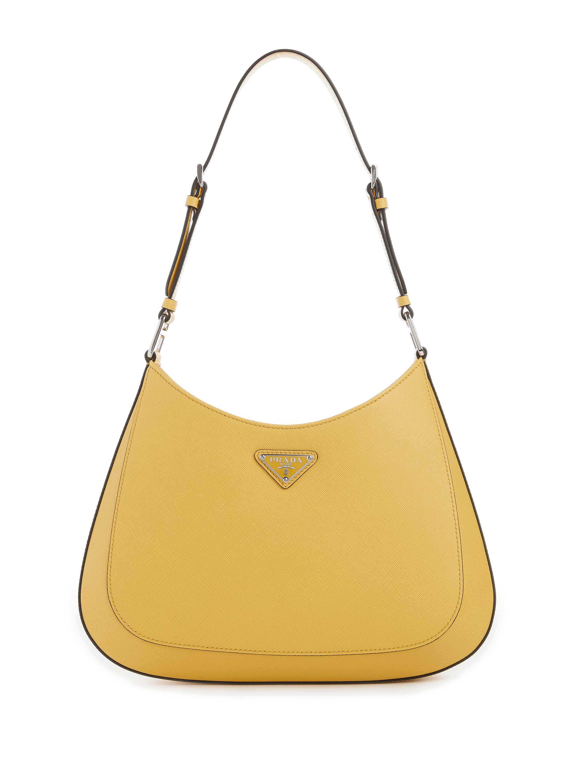 PRADA Cleo calfskin leather handbag Yellow