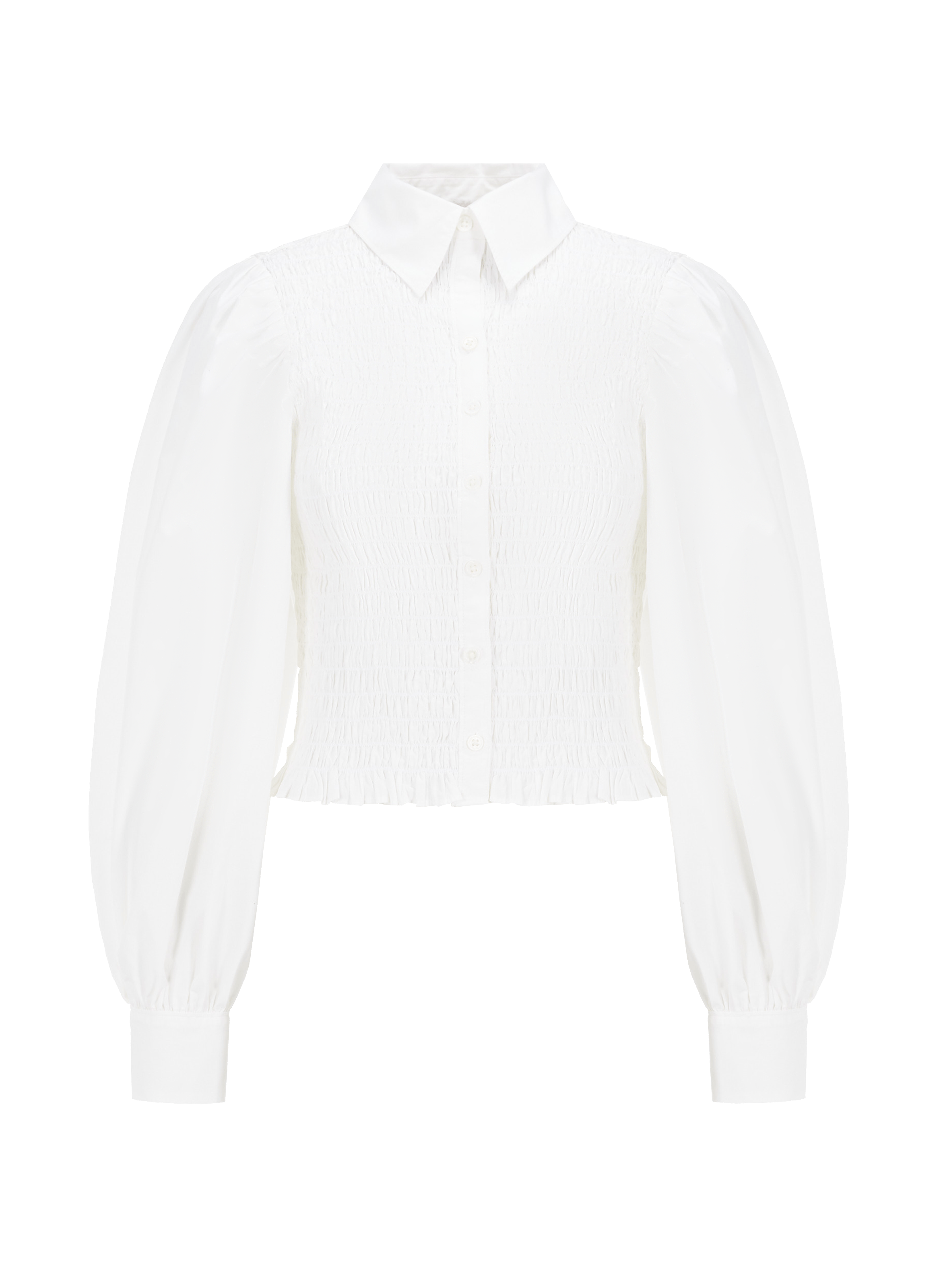 Chemise smockée en coton