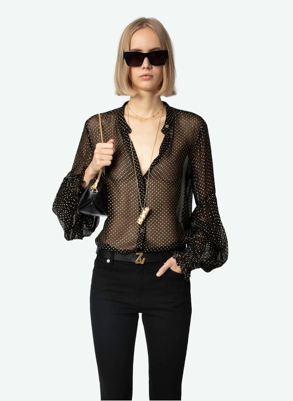 Chemise transparente à pois tandy Noir by ZADIG&VOLTAIRE ZADIG&VOLTAIRE Chemise transparente à pois tandy Noir