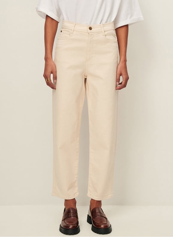 Jean en coton coupe mom peter Beige by SESSUN SESSUN Jean en coton coupe mom peter Beige