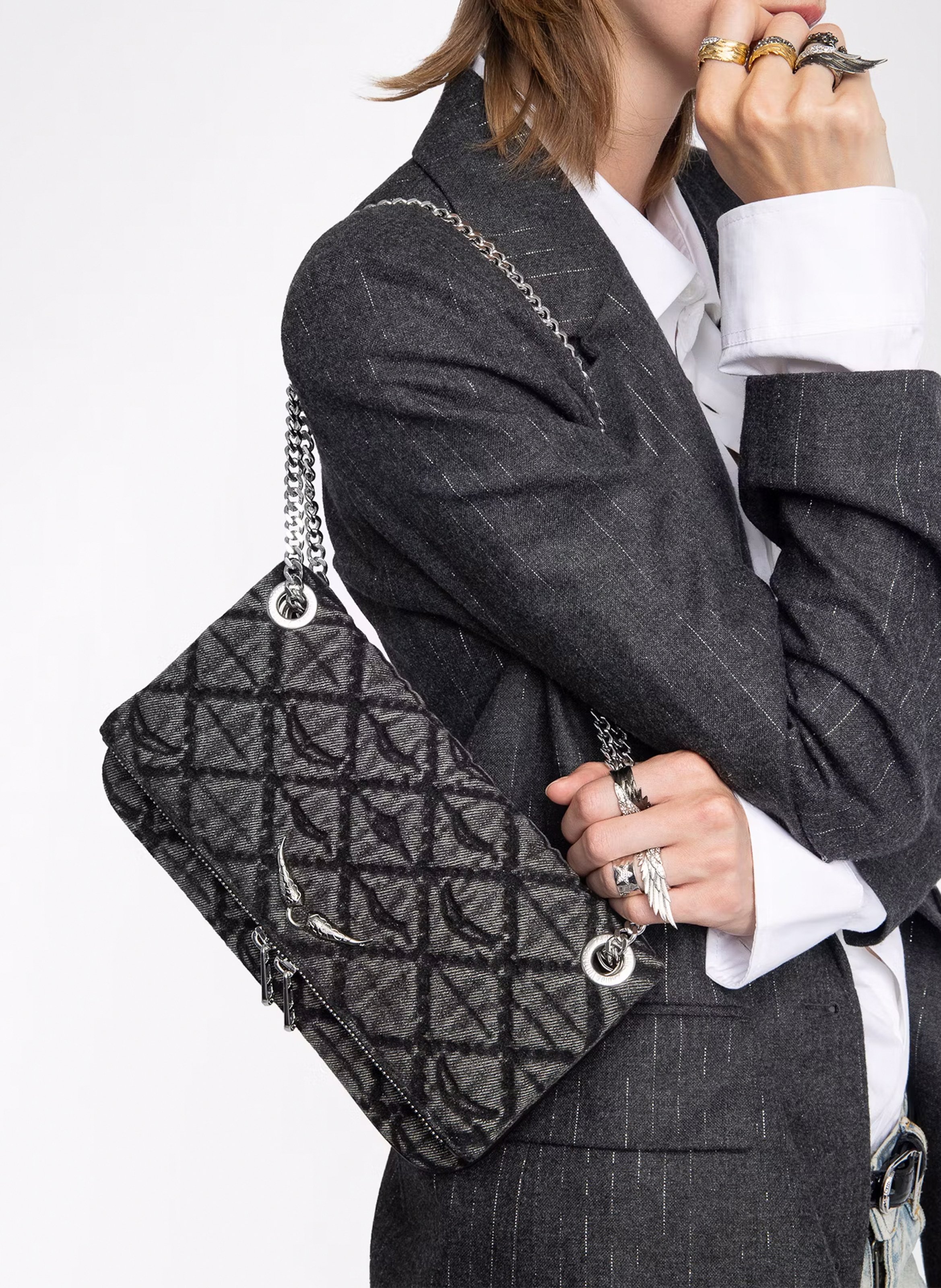 Pochette imprimée rock ii ZADIG&VOLTAIRE Gris