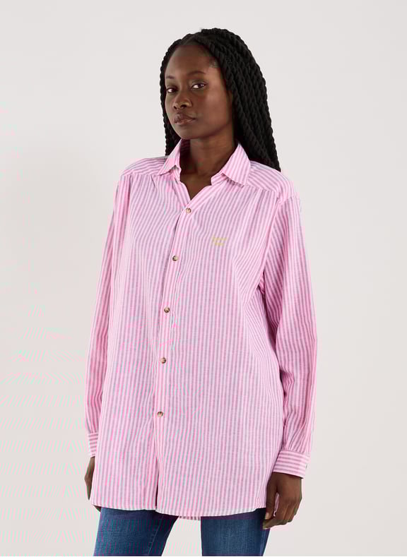Chemise à rayures en lin et coton Rose by BANANA MOON BANANA MOON Chemise à rayures en lin et coton Rose
