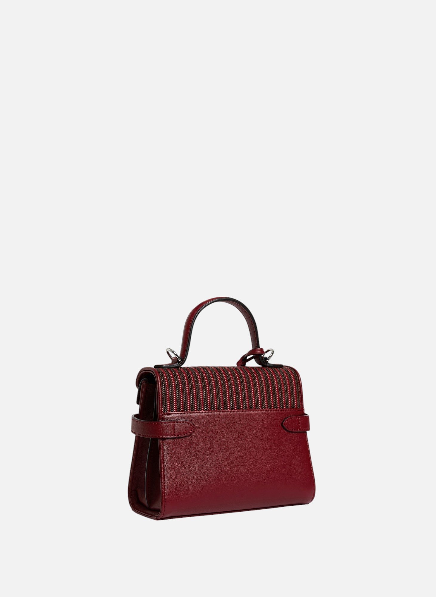 Petit sac à main double rabat emilie en cuir tressé LE TANNEUR Rouge