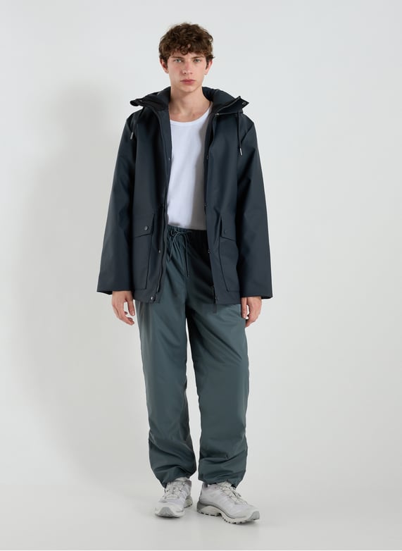 Parka droite à capuche | Bleu by RAINS Parka droite à capuche Bleu