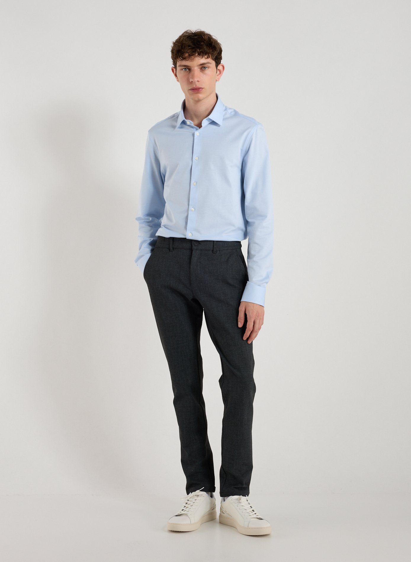 Chemise droite en coton CALVIN KLEIN Bleu