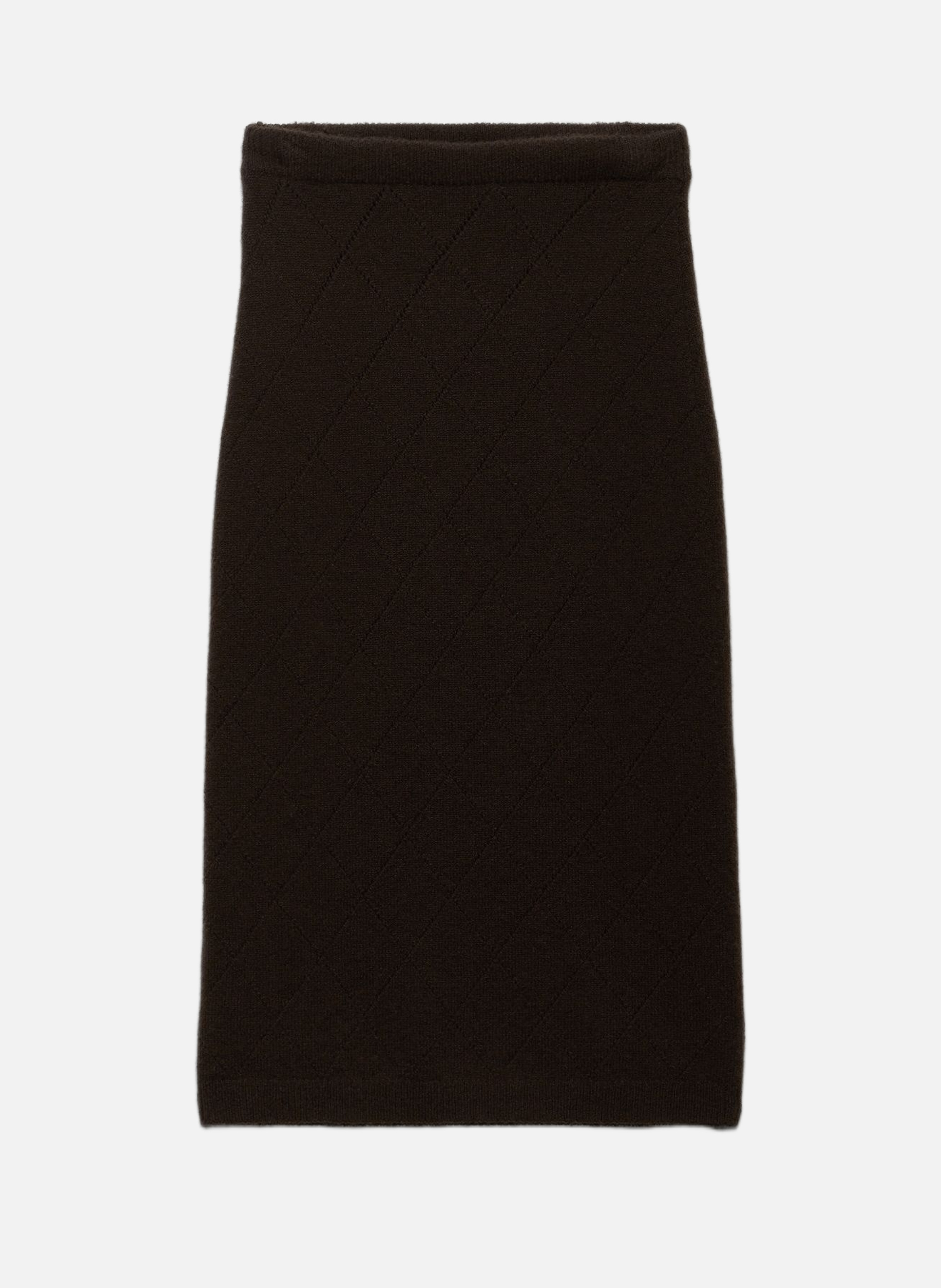 Jupe en maille ajourée en cachemire PRADA Marron