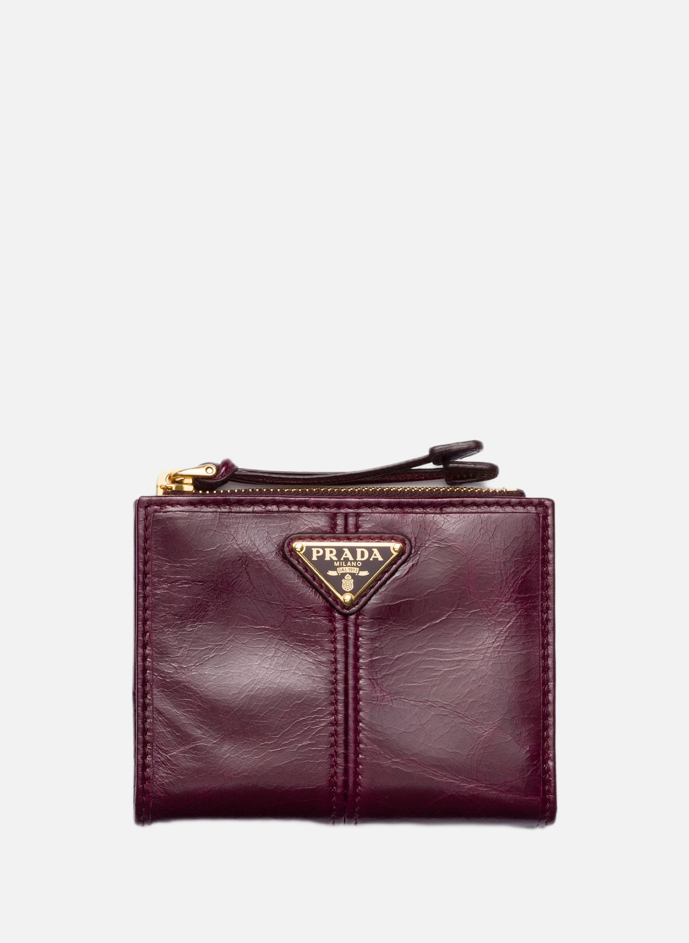 Petit portefeuille en cuir PRADA Rouge