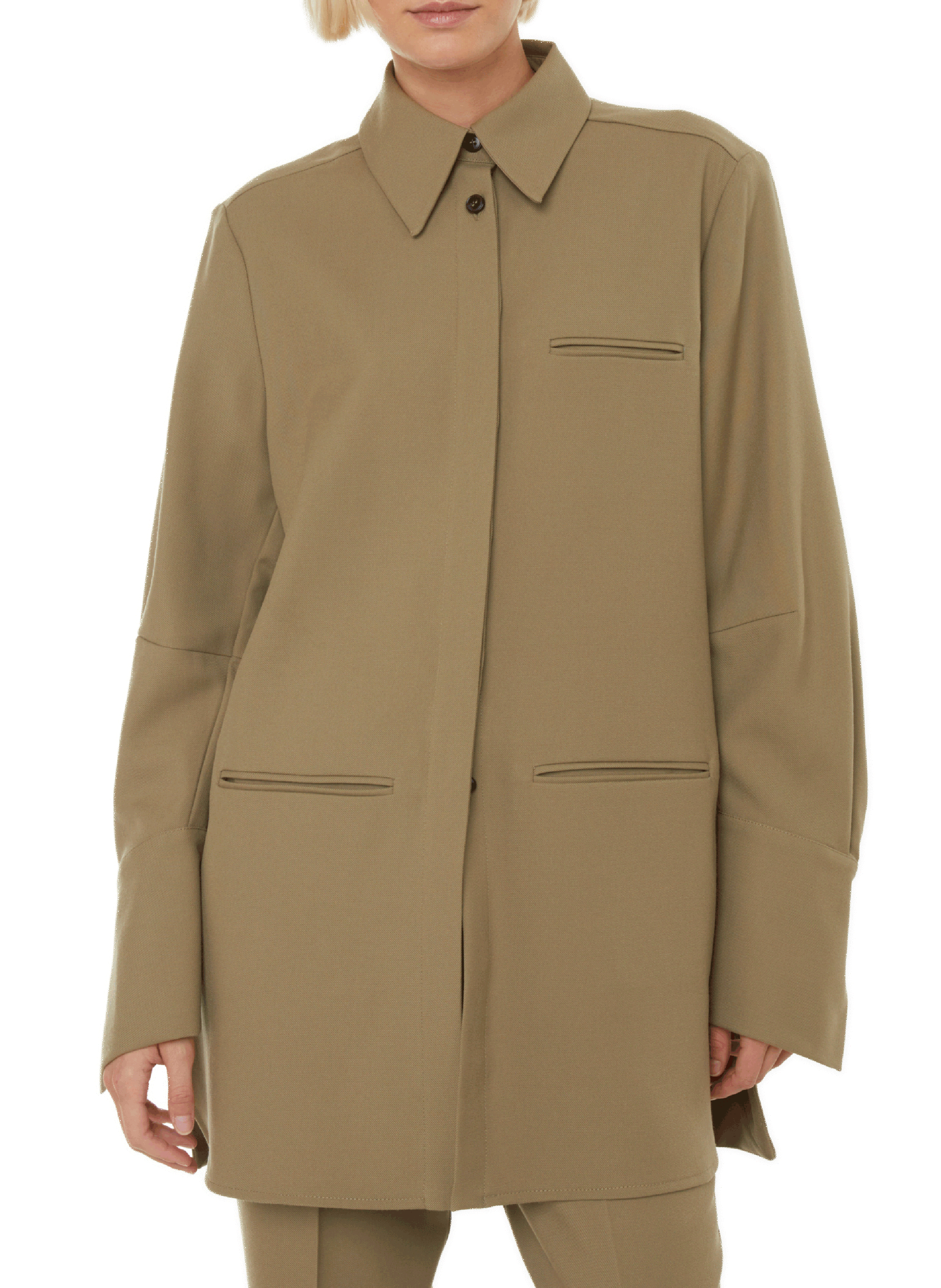 BITE STUDIOS Straight-cut wool jacket Green