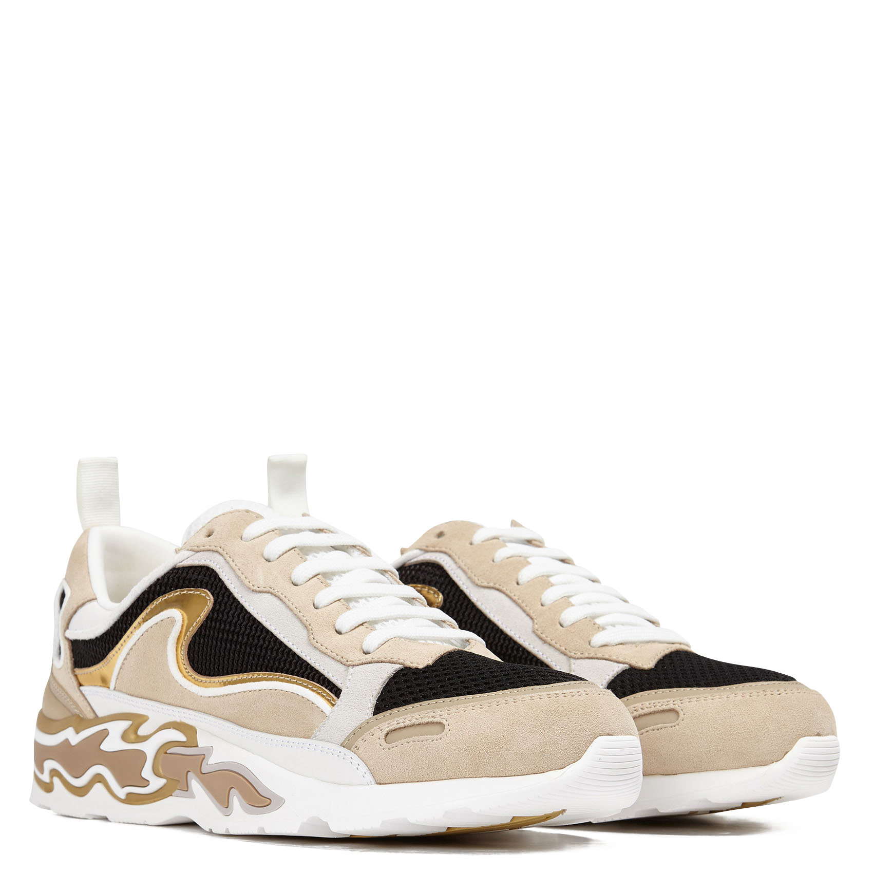 Baskets basses en mesh semelle à motif SANDRO Doré