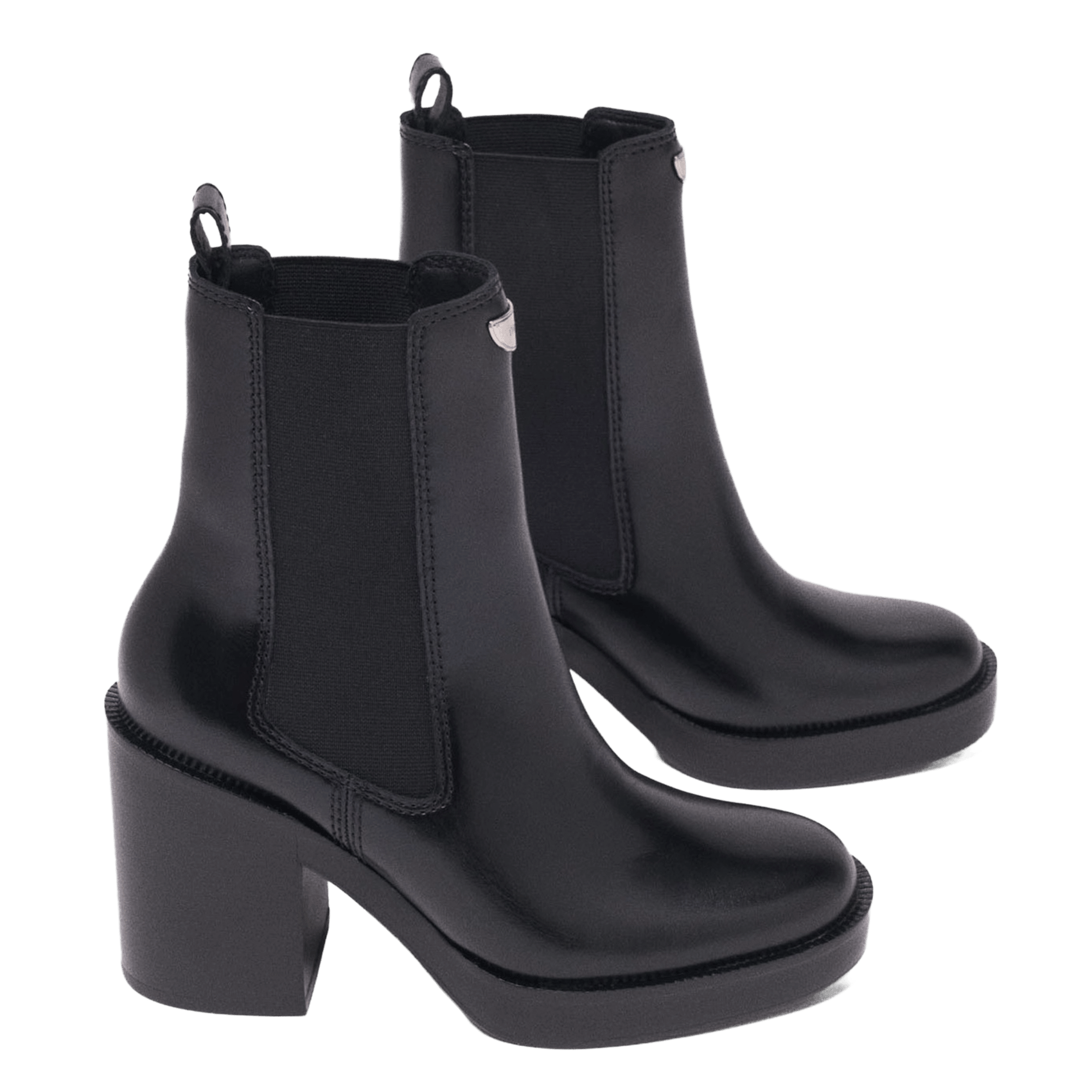 Bottines chelsea à plateformes en cuir MAJE Noir