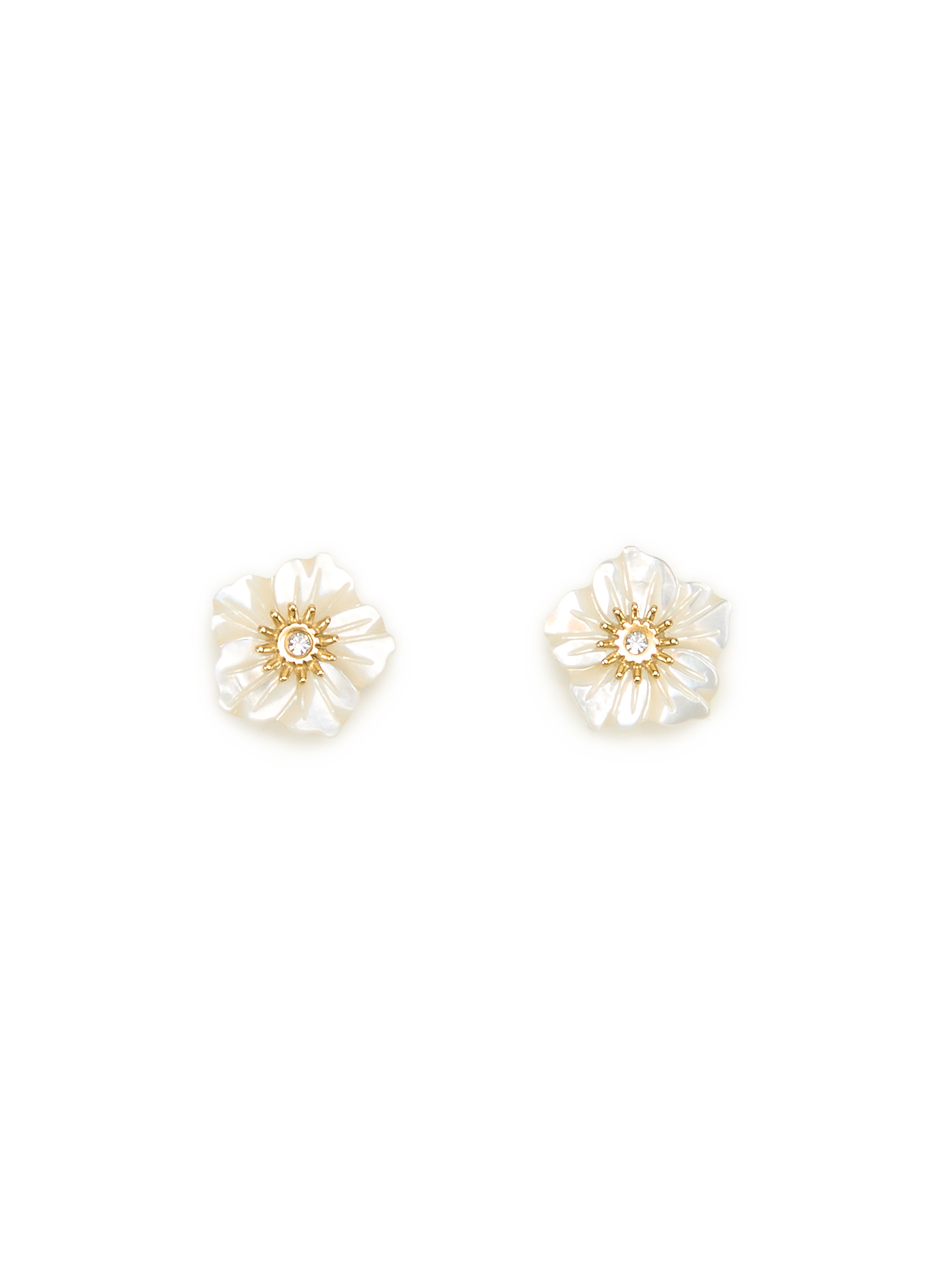 Boucles d'oreilles florales AU PRINTEMPS PARIS Blanc