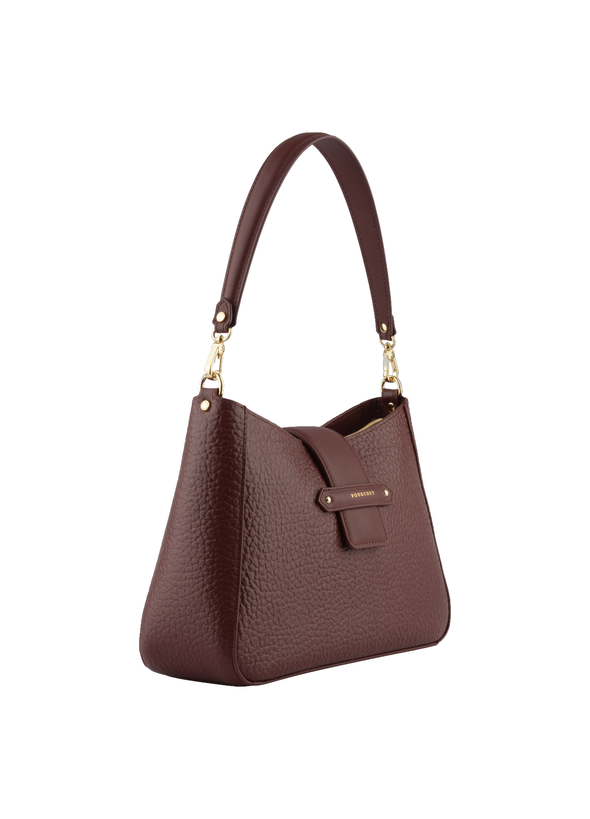 Fleuves | Sac porté épaule GM en cuir de vachette POURCHET Rouge