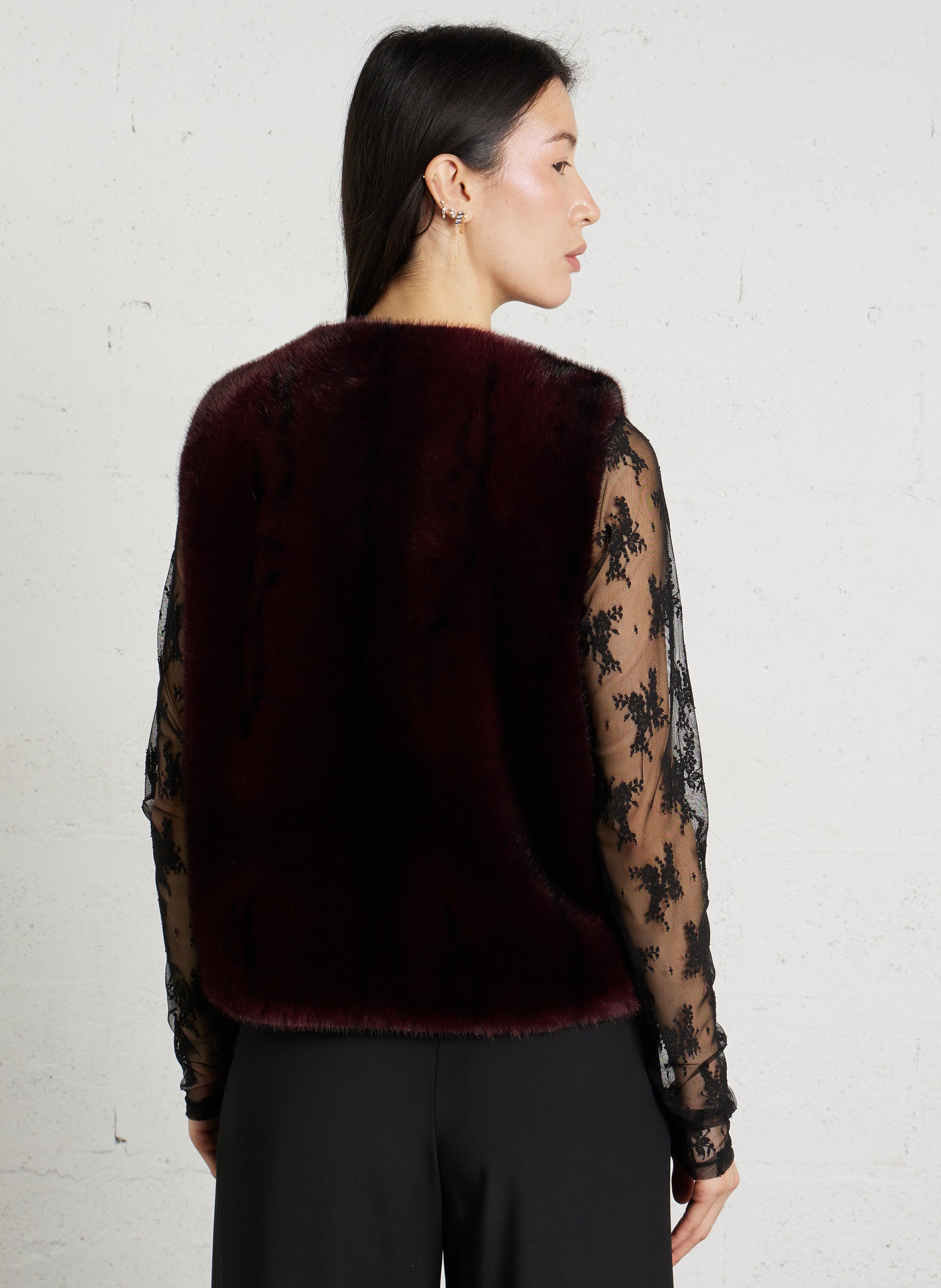 Gilet en fourrure synthétique brooklyn MAISON 123 Rouge