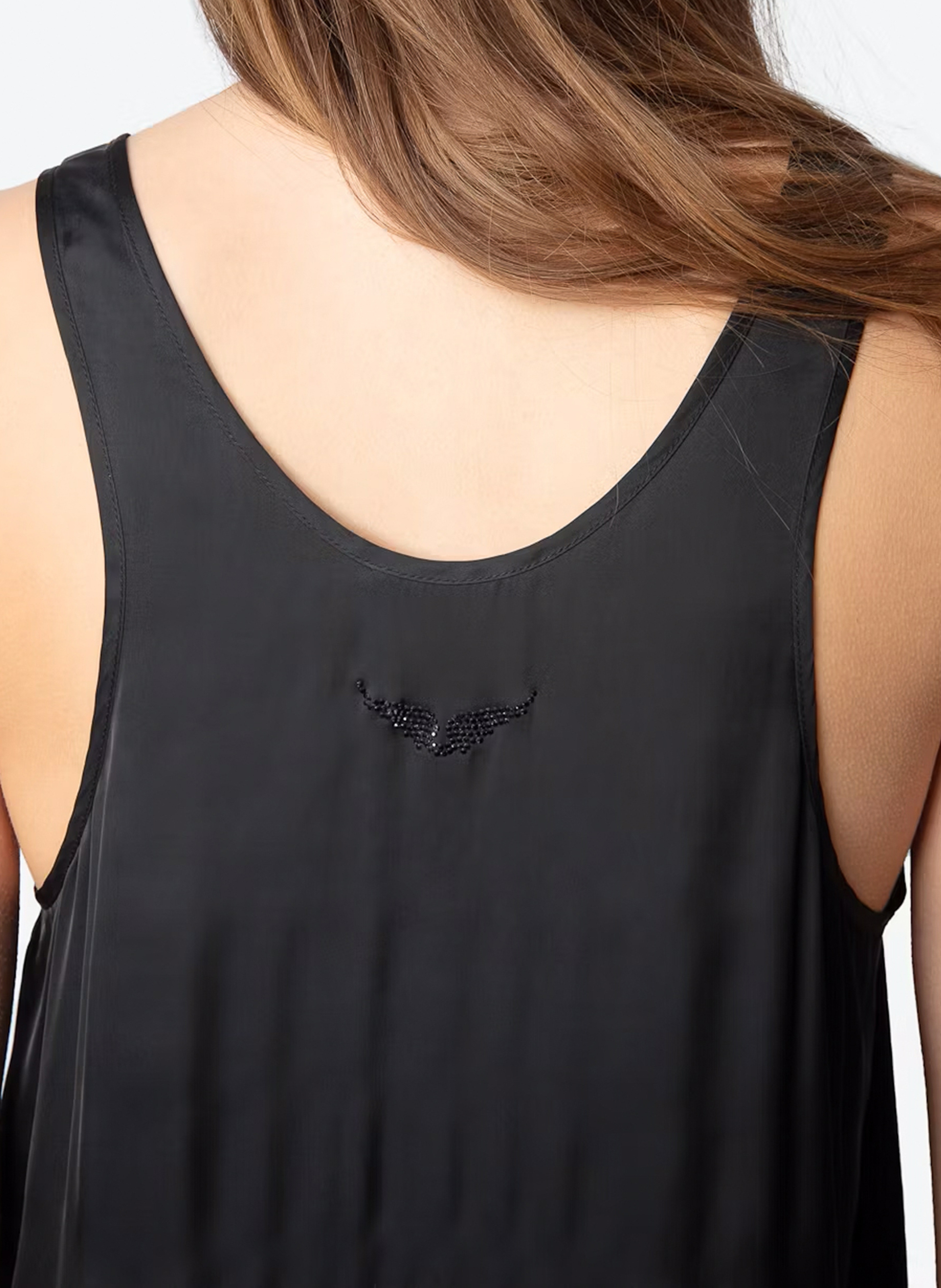 Top droit encolure ronde tarys Noir