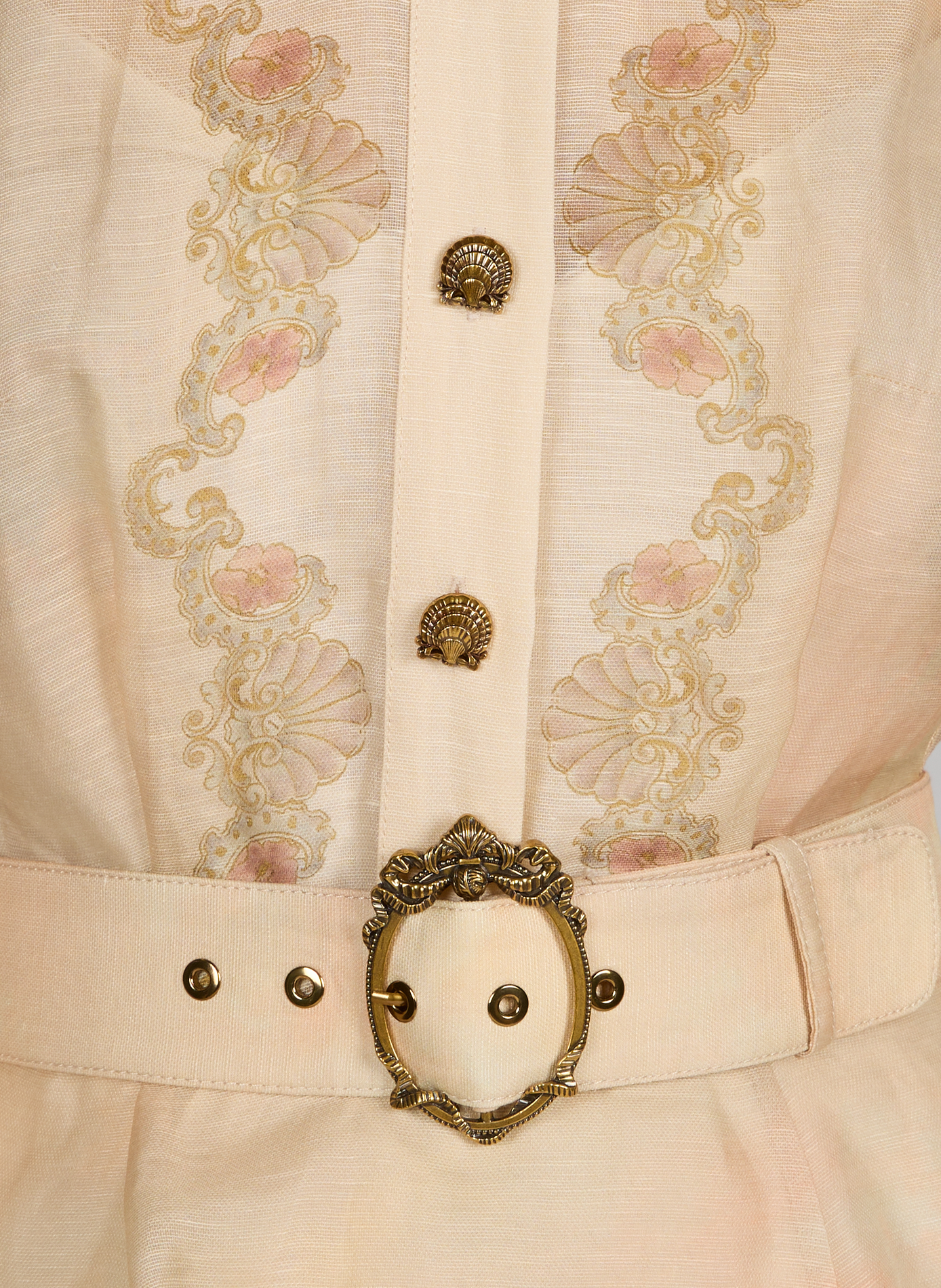 Mini robe Marine Rebellion à fleurs en lin et soie ZIMMERMANN Multicolore