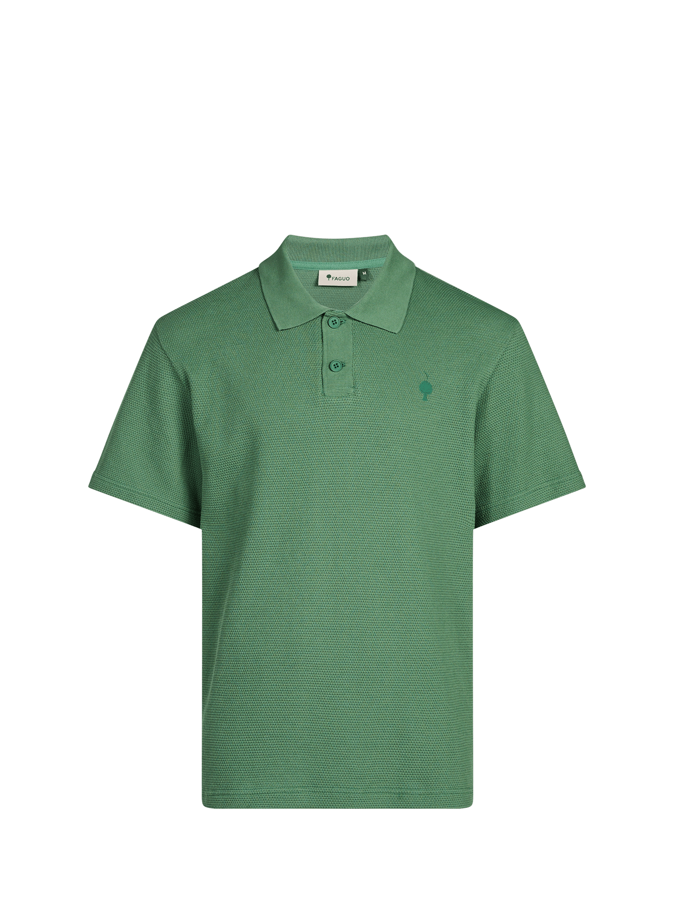 Short-sleeved textured cotton piqué polo FAGUO Green