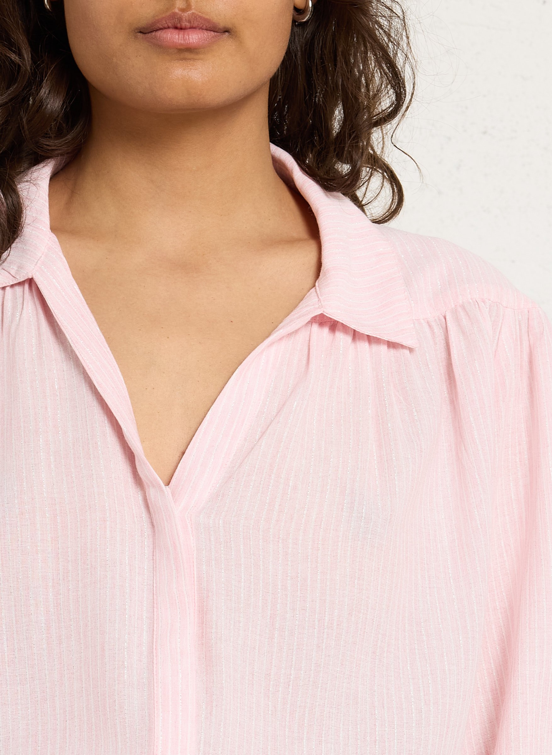 Chemisier rayé fluide à fils métallisés seattle MAISON 123 Rose