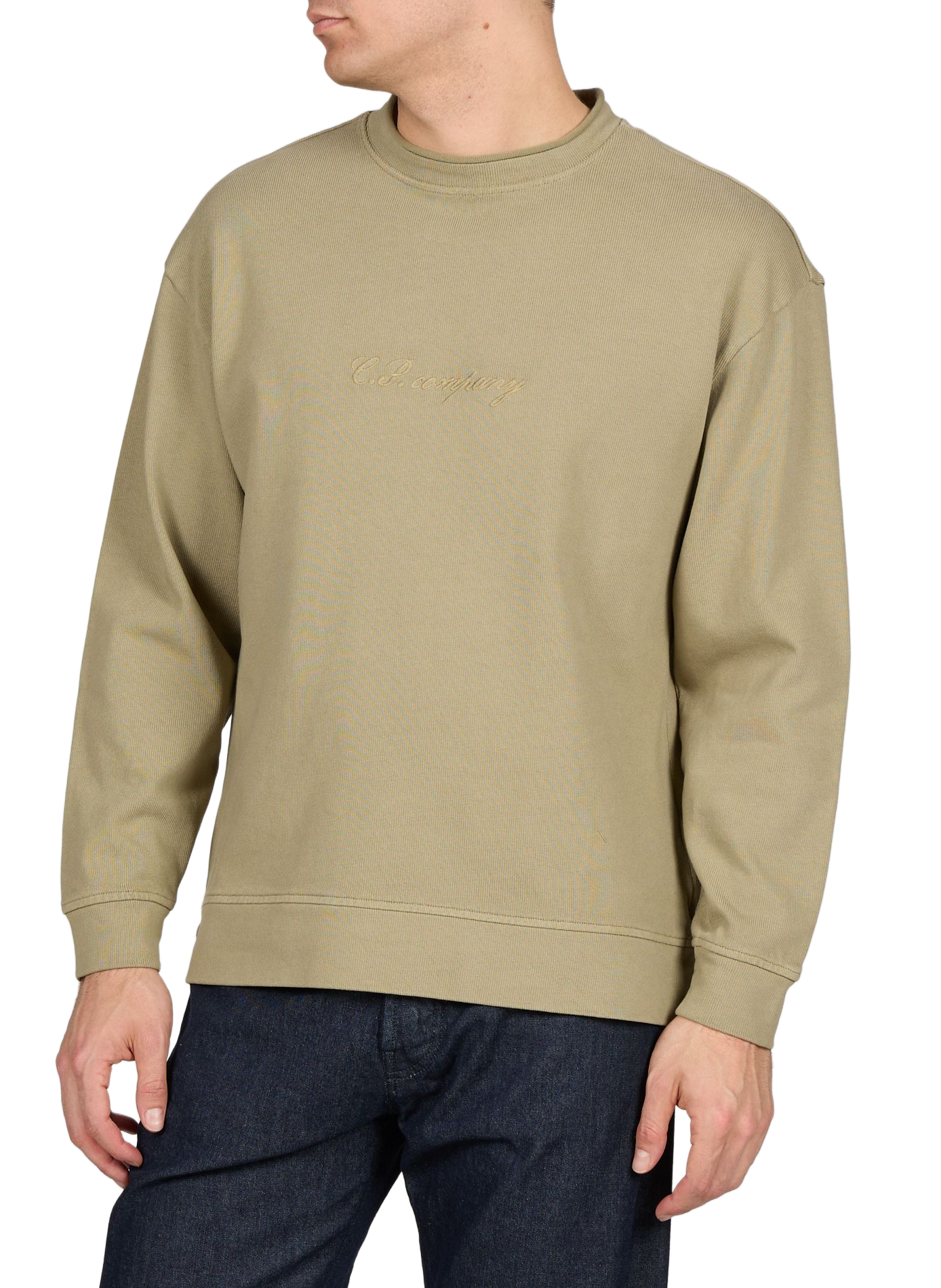 Straight sweatshirt in cotton knit CP COMPANY Green
