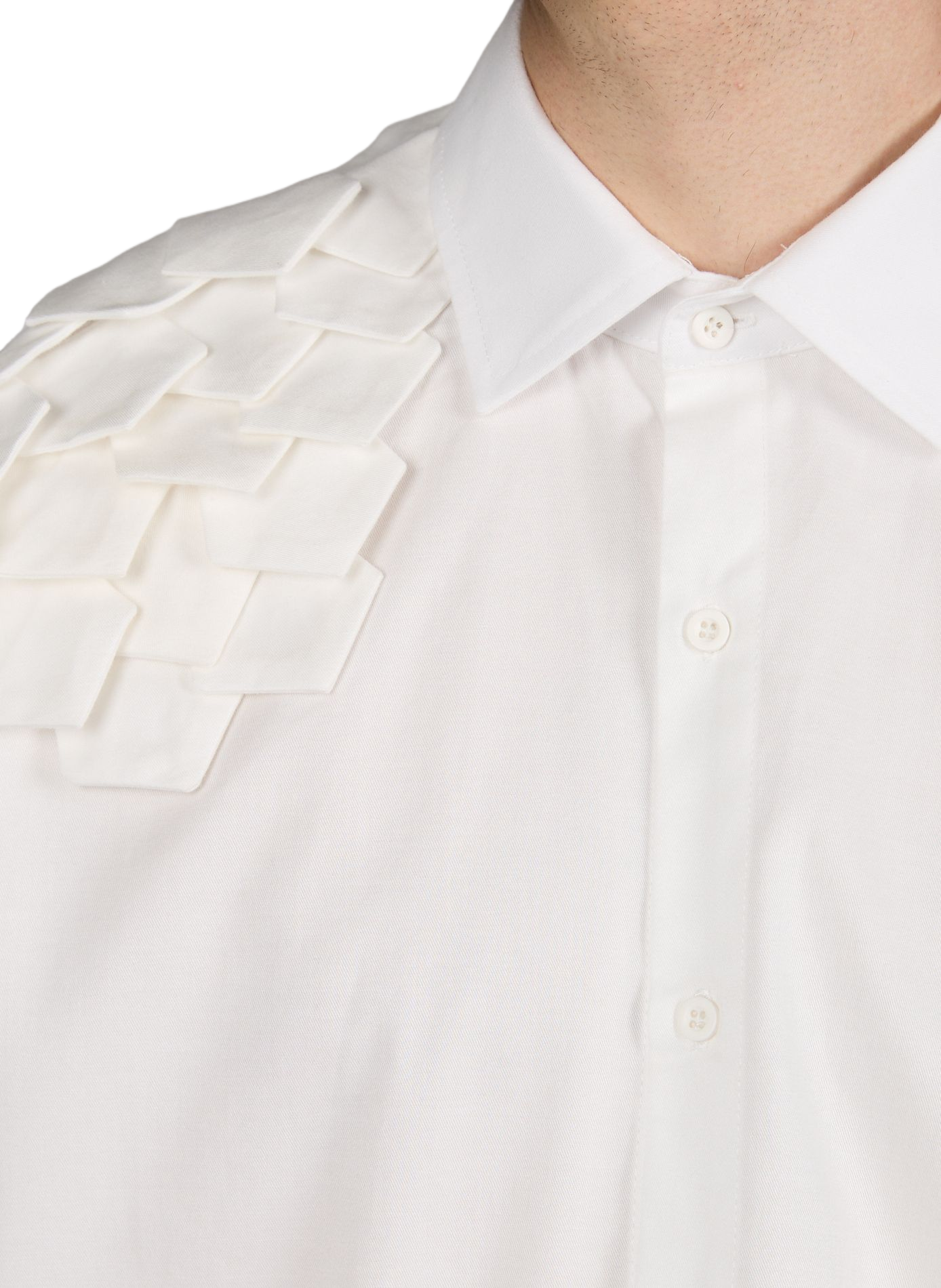 Long-sleeved cotton shirt PAS UNE MARQUE White