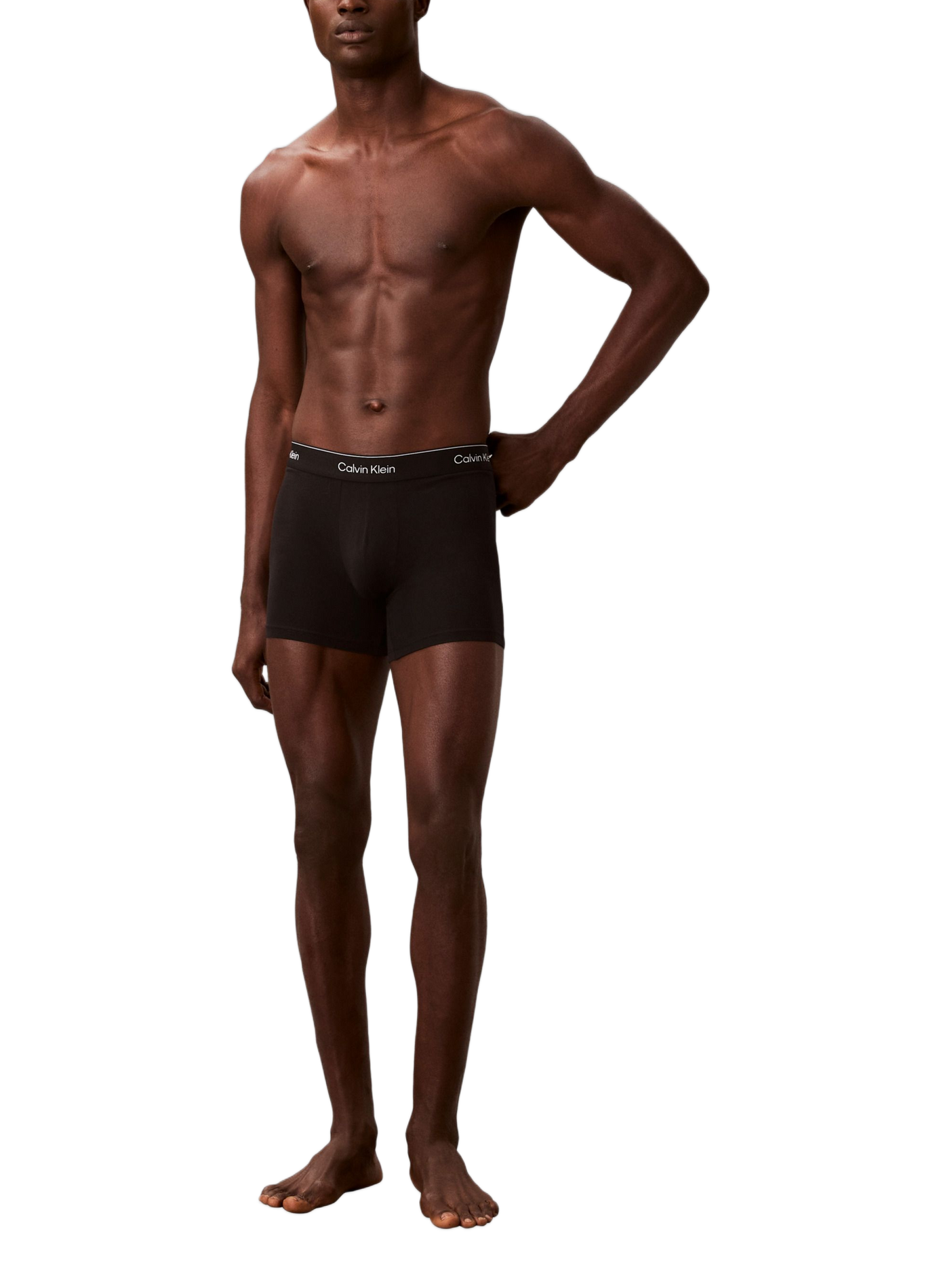 Set of 3 plain boxers in mixed cotton CALVIN KLEIN Black