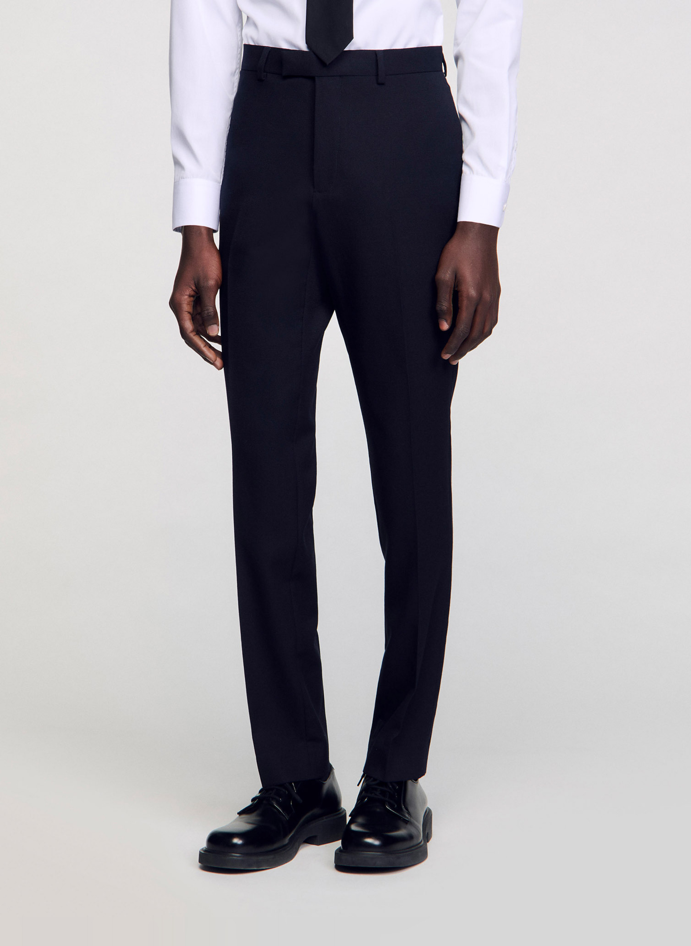 Pantalon de costume en laine SANDRO Bleu