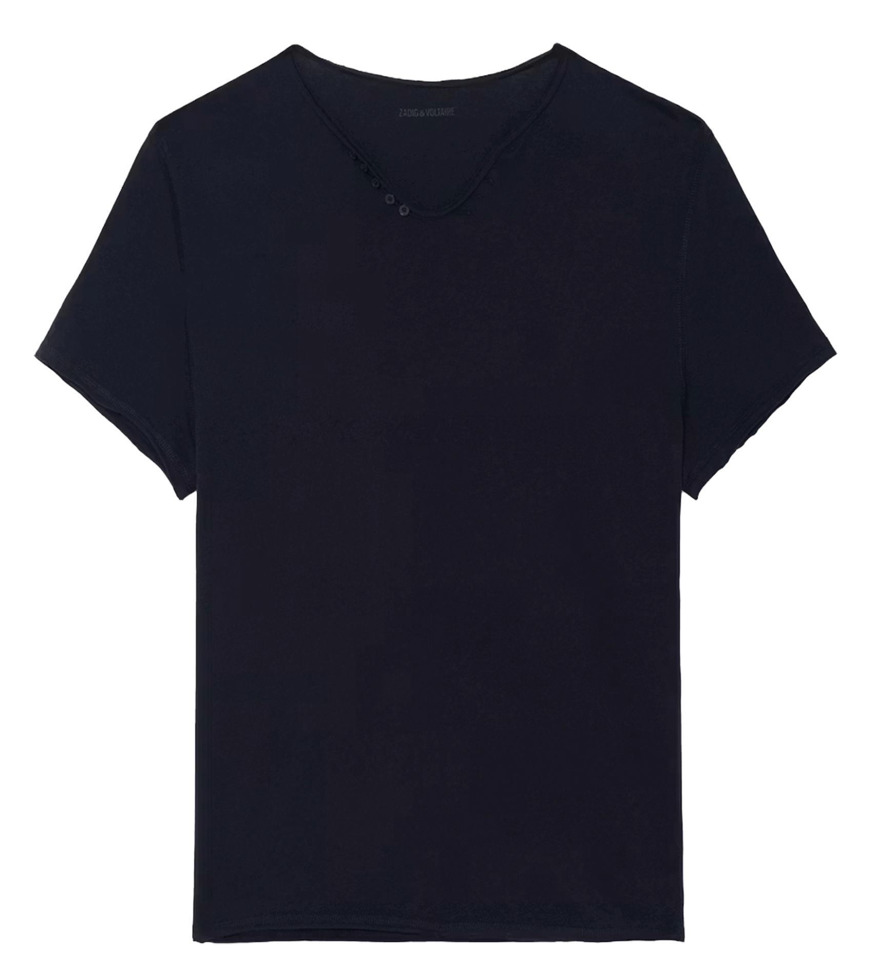 Tee-shirt droit col v en coton bio sérigraphié monastir ZADIG&VOLTAIRE Blauw