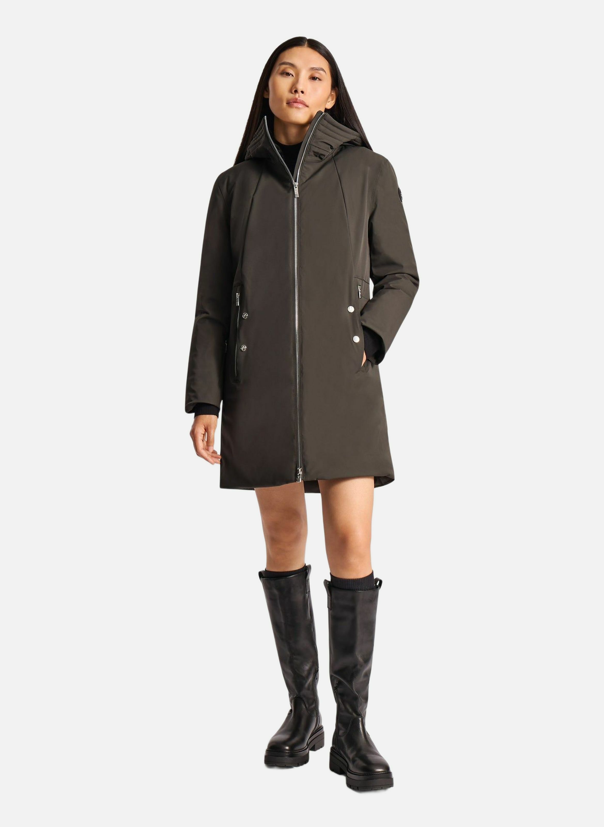 Manteau misha col montant coupe regular  Army