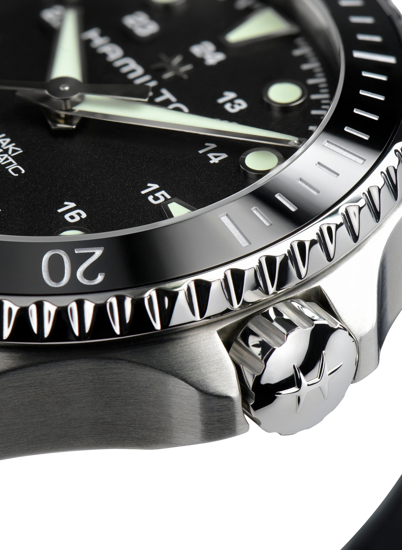 Montre  Khaki Navy Scuba en acier inoxydable HAMILTON Noir