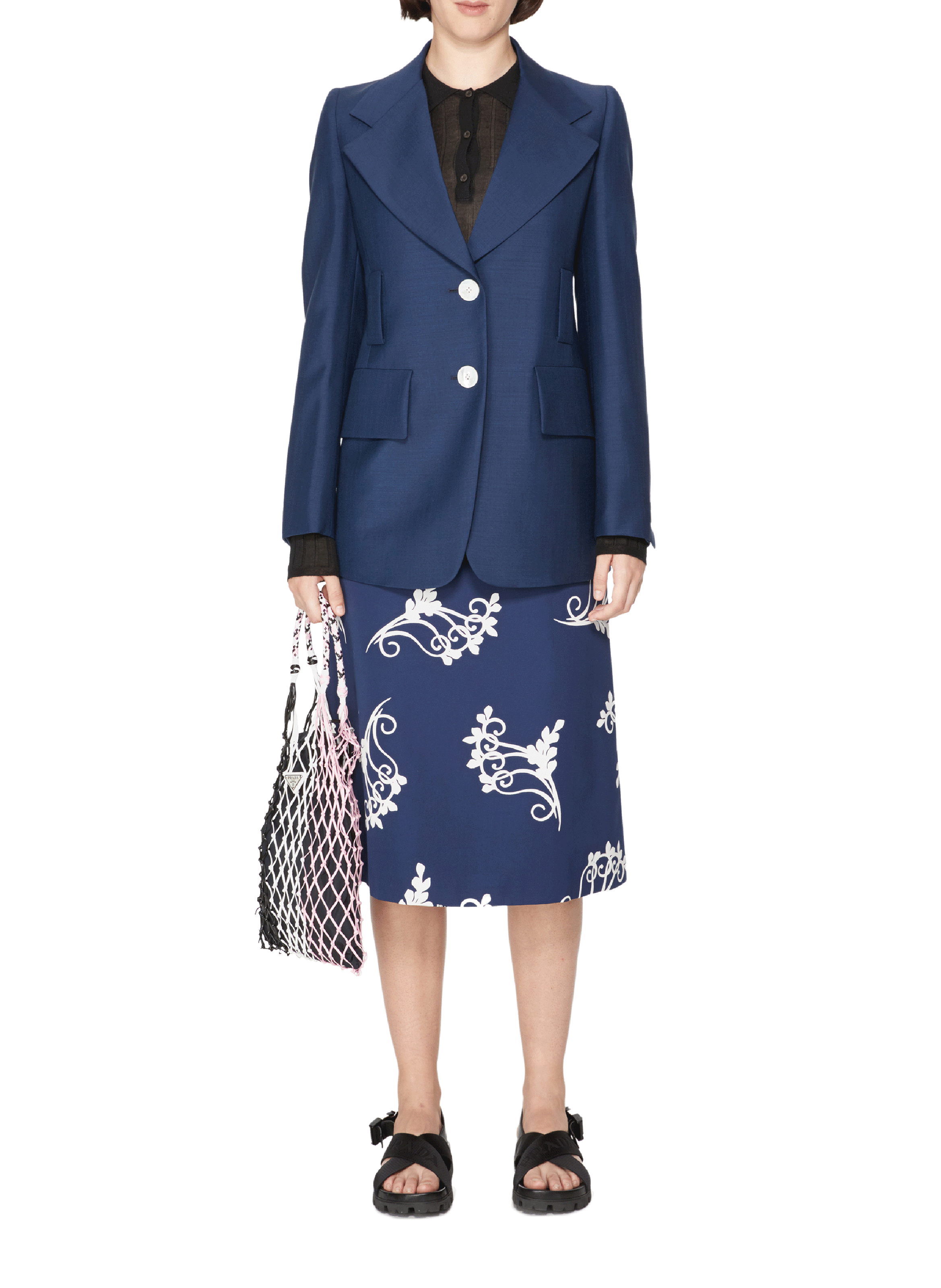 Mohair and wool Blazer PRADA Blue