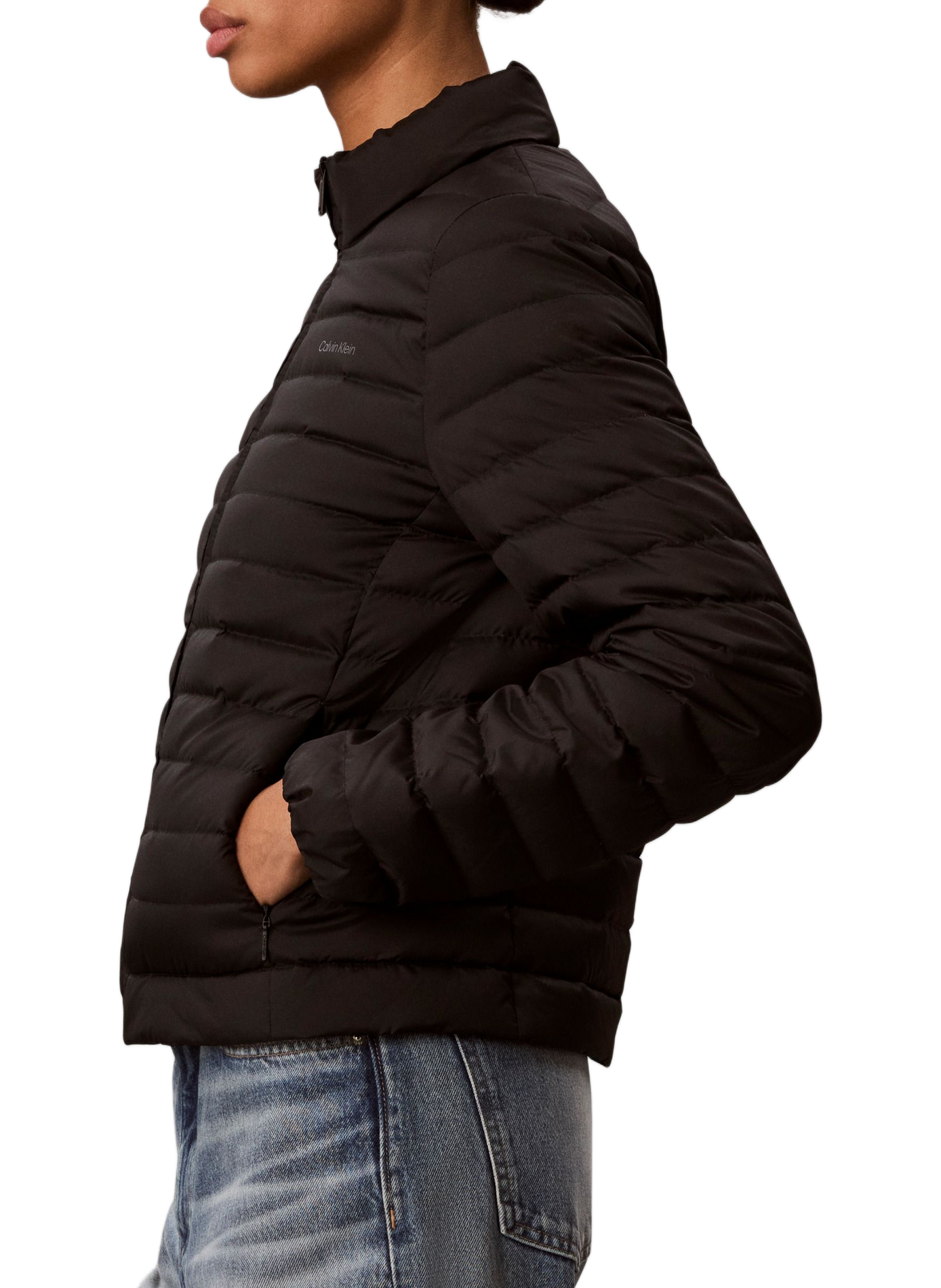 Quilted jacket with high collar CALVIN KLEIN Black