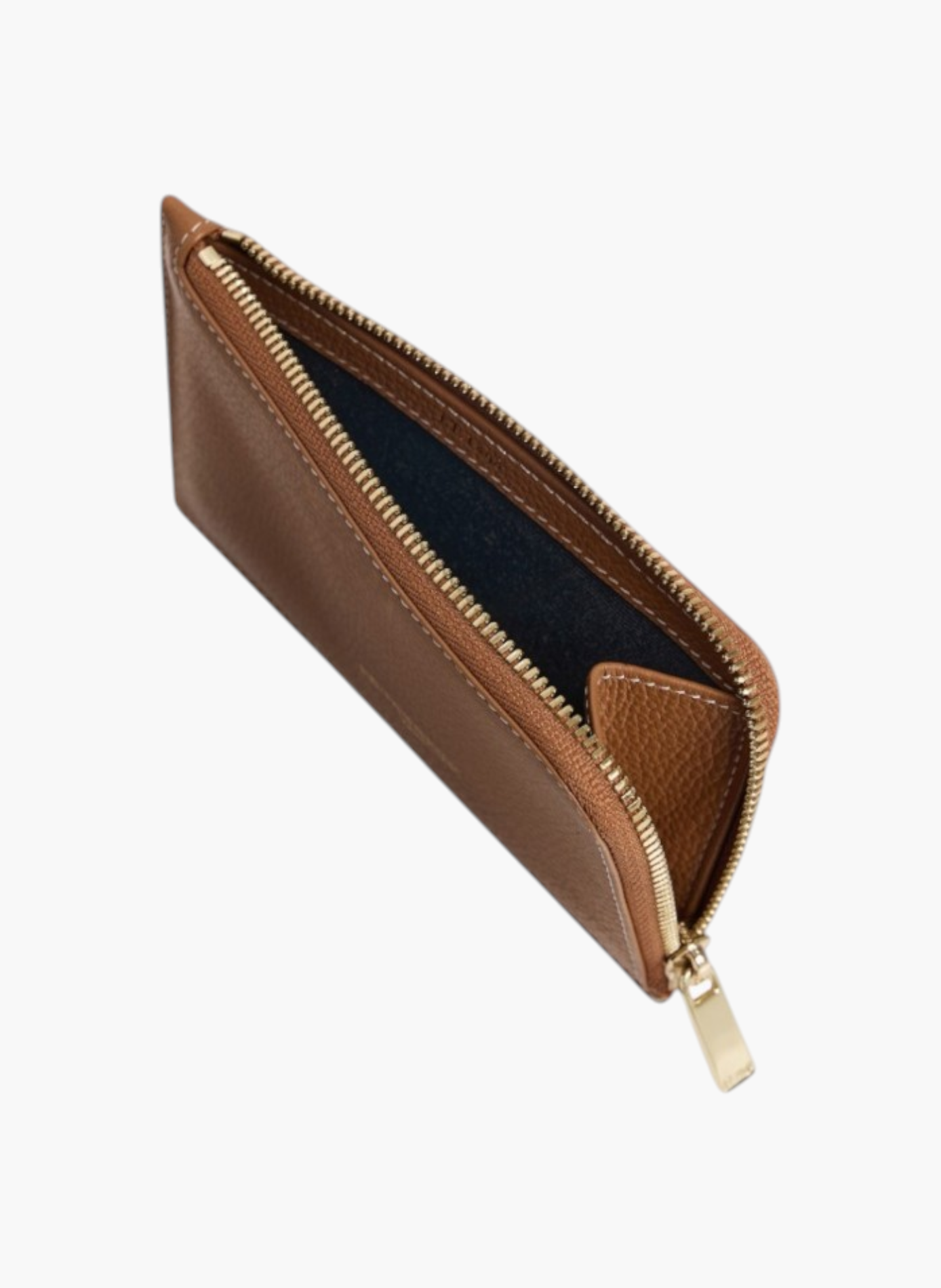 Porte cartes zippé albertine en cuir grainé LE TANNEUR Marron