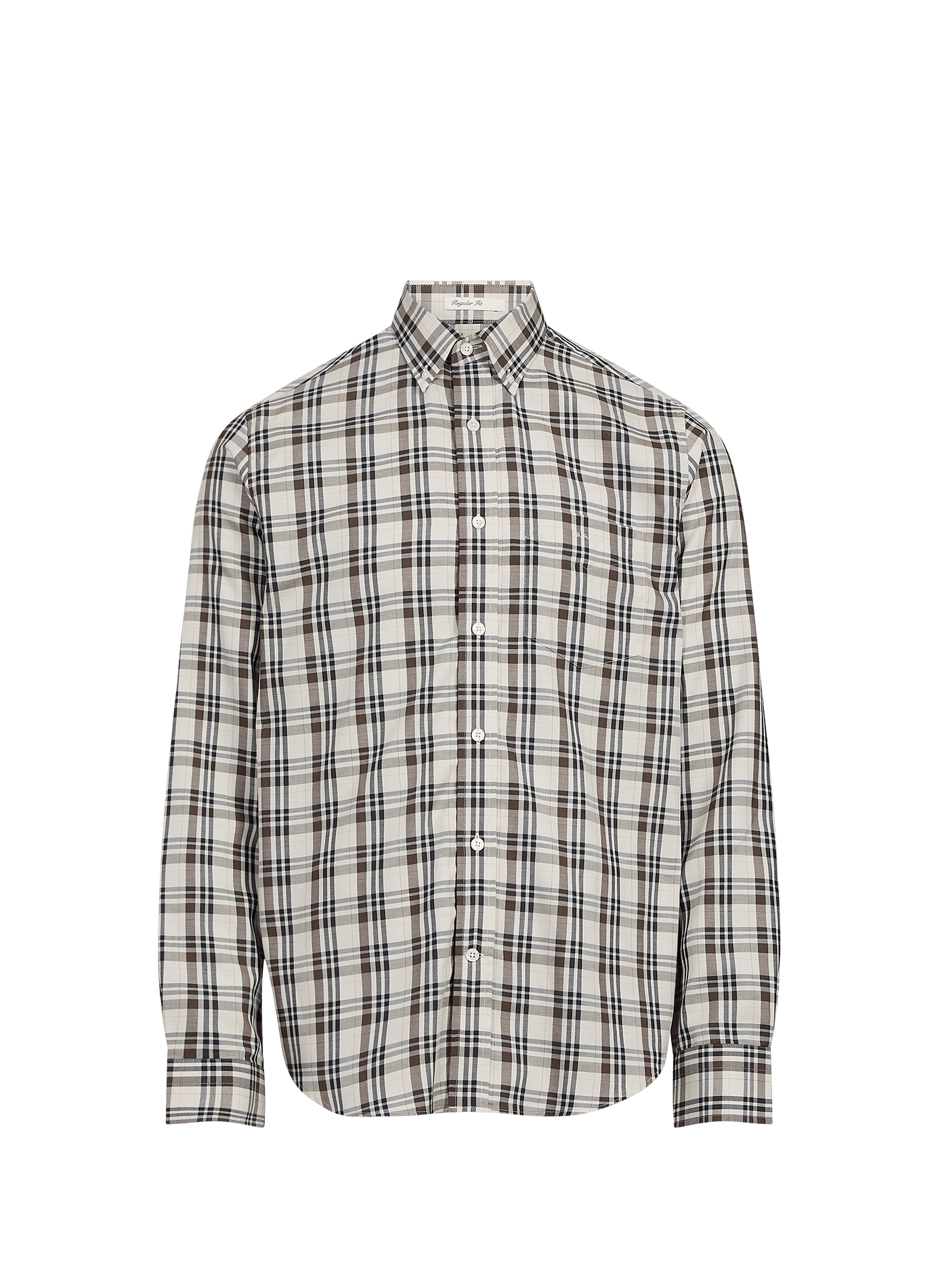 Straight printed shirt with classic collar GANT Brown