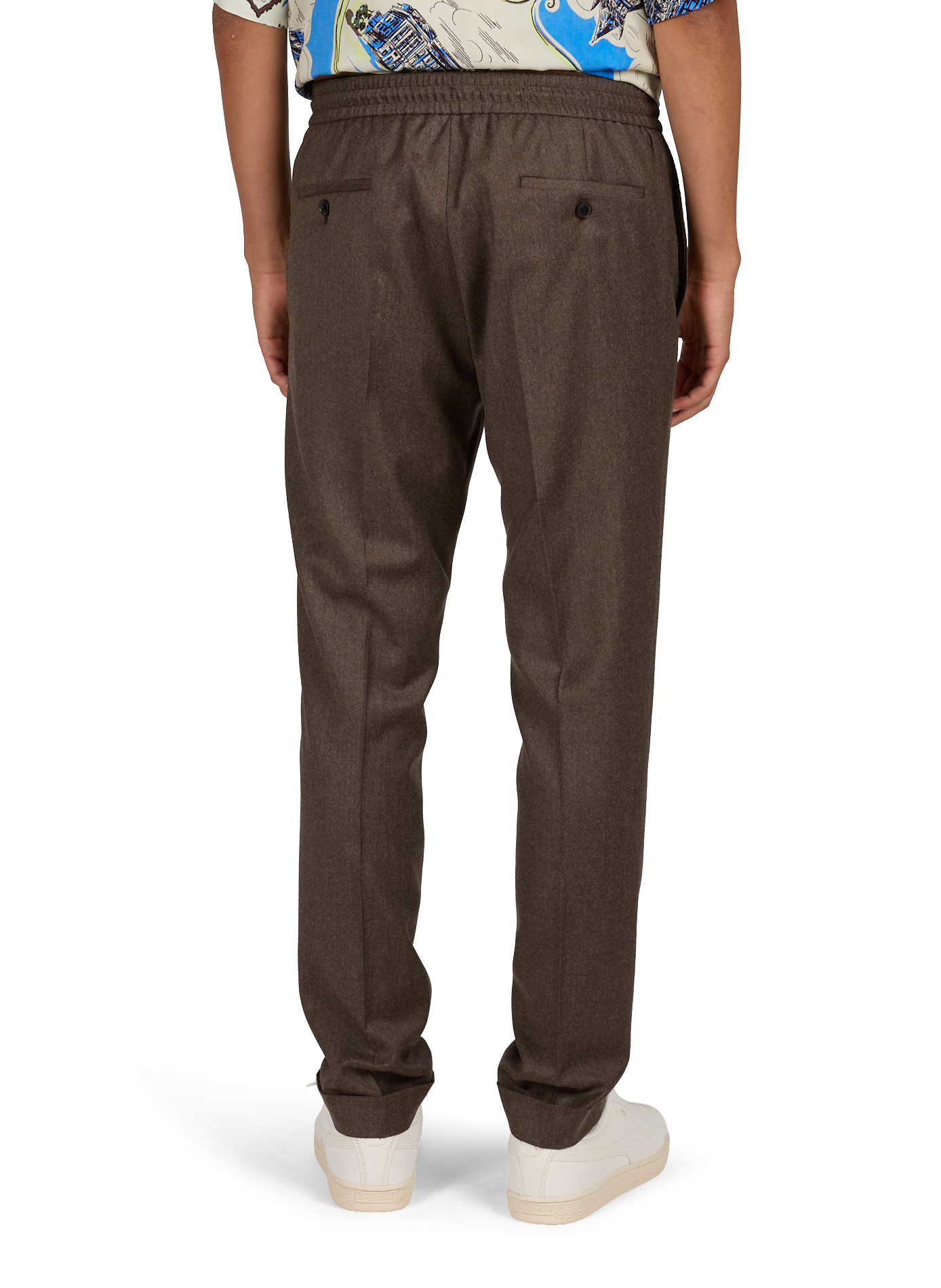 Tailored straight pants in wool and cashmere | Brown PAUL SMITH Men