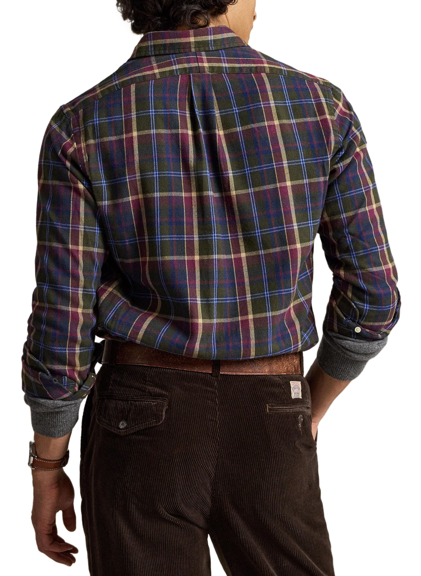 Chemise droite col classique à carreaux en coton POLO RALPH LAUREN Vert