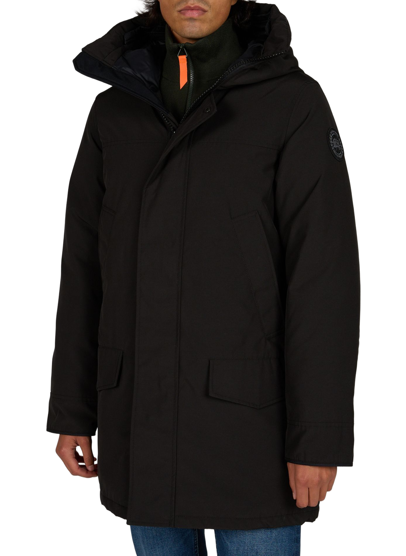 Rechte parka met capuchon van katoen CANADA GOOSE Zwart