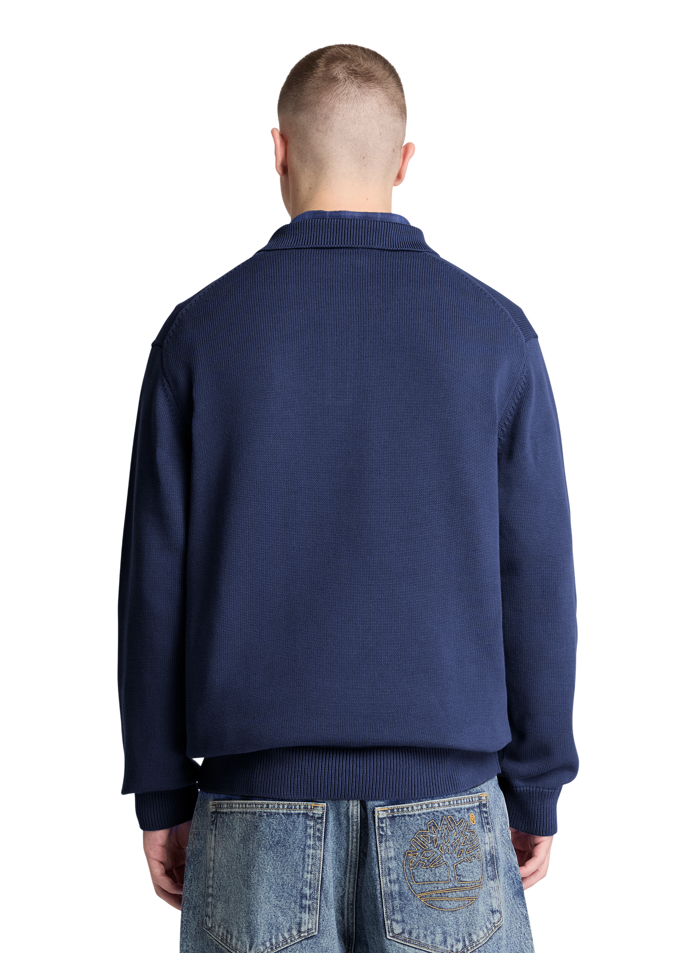 Cotton knit polo neck sweater TIMBERLAND Blue