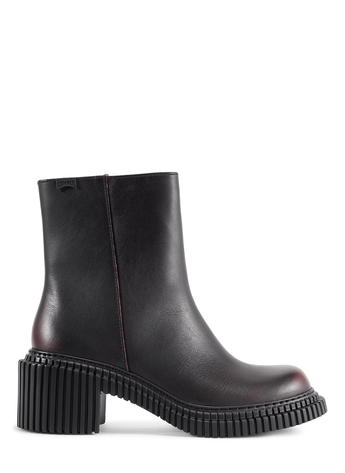 Grooved leather ankle boots CAMPER Black