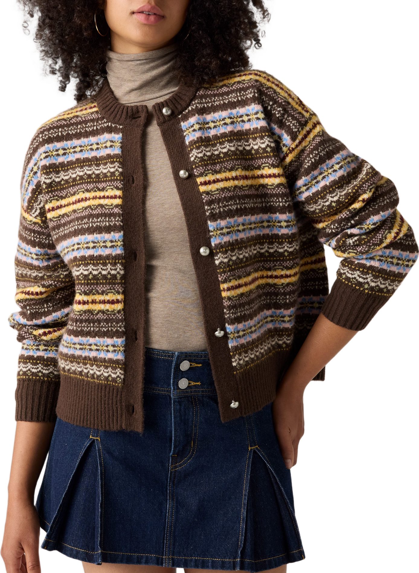 Gilet dritto a righe LEVI'S Marrone