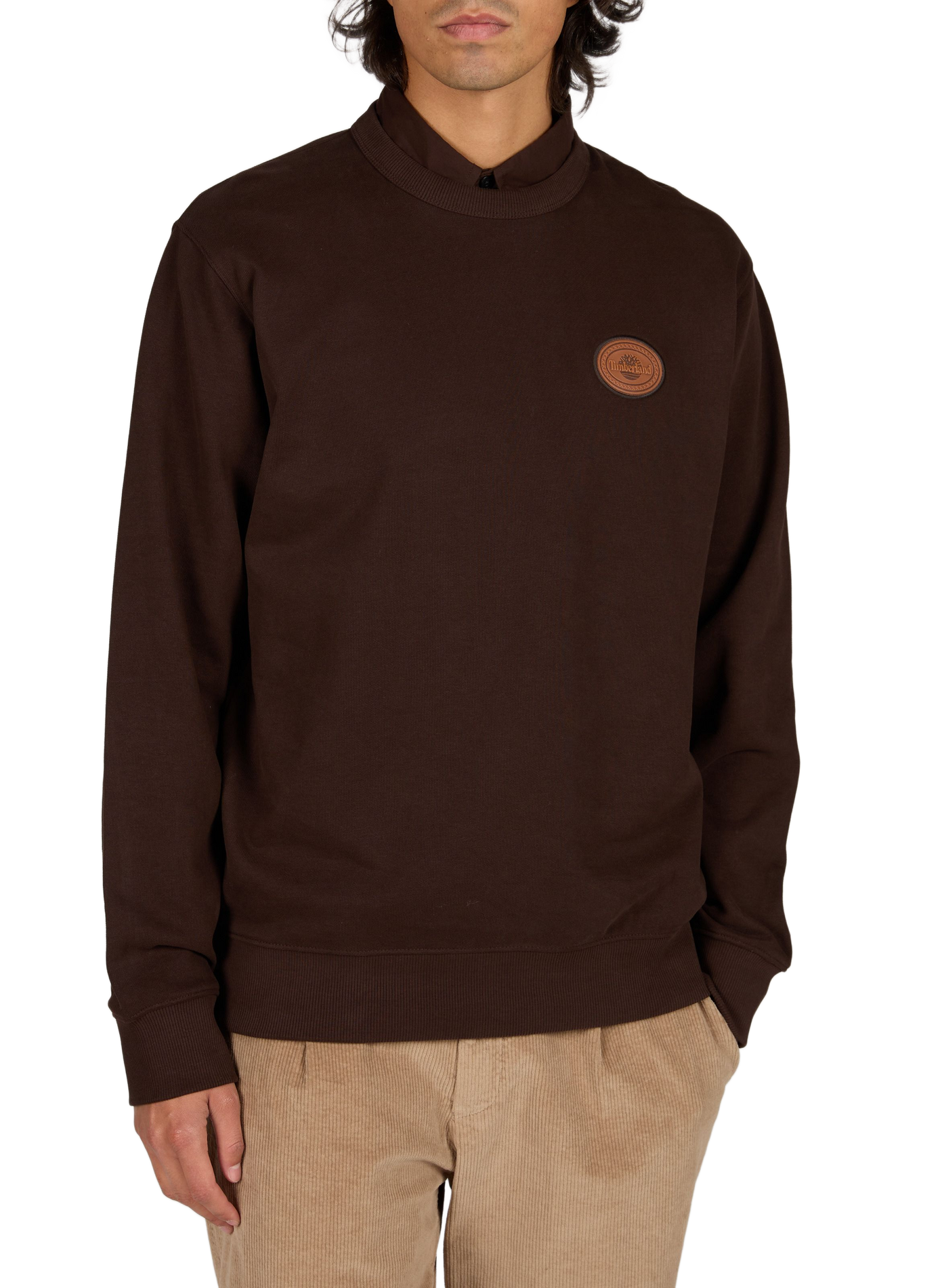 Cotton-blend crew-neck sweatshirt TIMBERLAND Brown